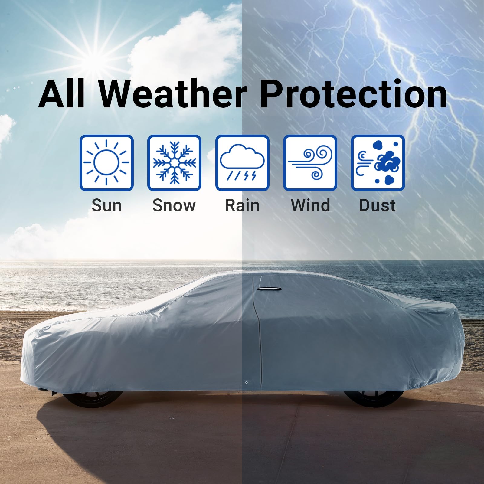 Icarcover Custom Car Cover For 1958-1969 Thunderbird Waterproof All Weather Rain Snow Uv Sun Hail Protector For Automobiles, Aut