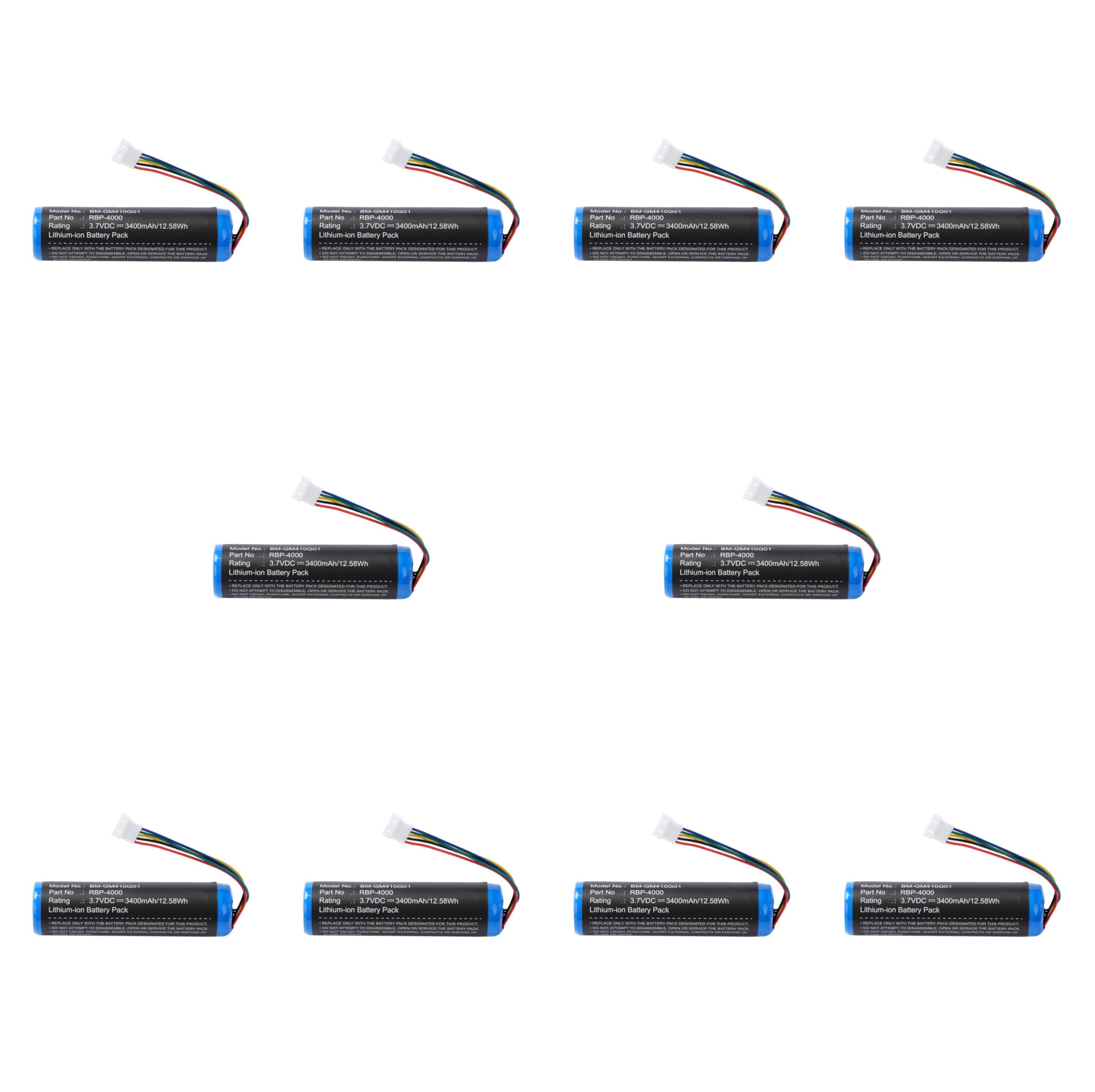 10 Pcs 3400mAh RBP-4000 BT-8 Battery Replacement for DATALOGIC GBT4400 GBT4430 GM4100 GM4100-BK-43hz GM4130 GM4400 GM4430GRYPHON