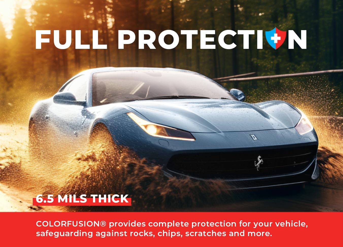Colorfusion Ppf By Vvivid, Gloss China Blue Dry Apply Ppf Vinyl Car Wrap Roll 1.3Ft X 5Ft