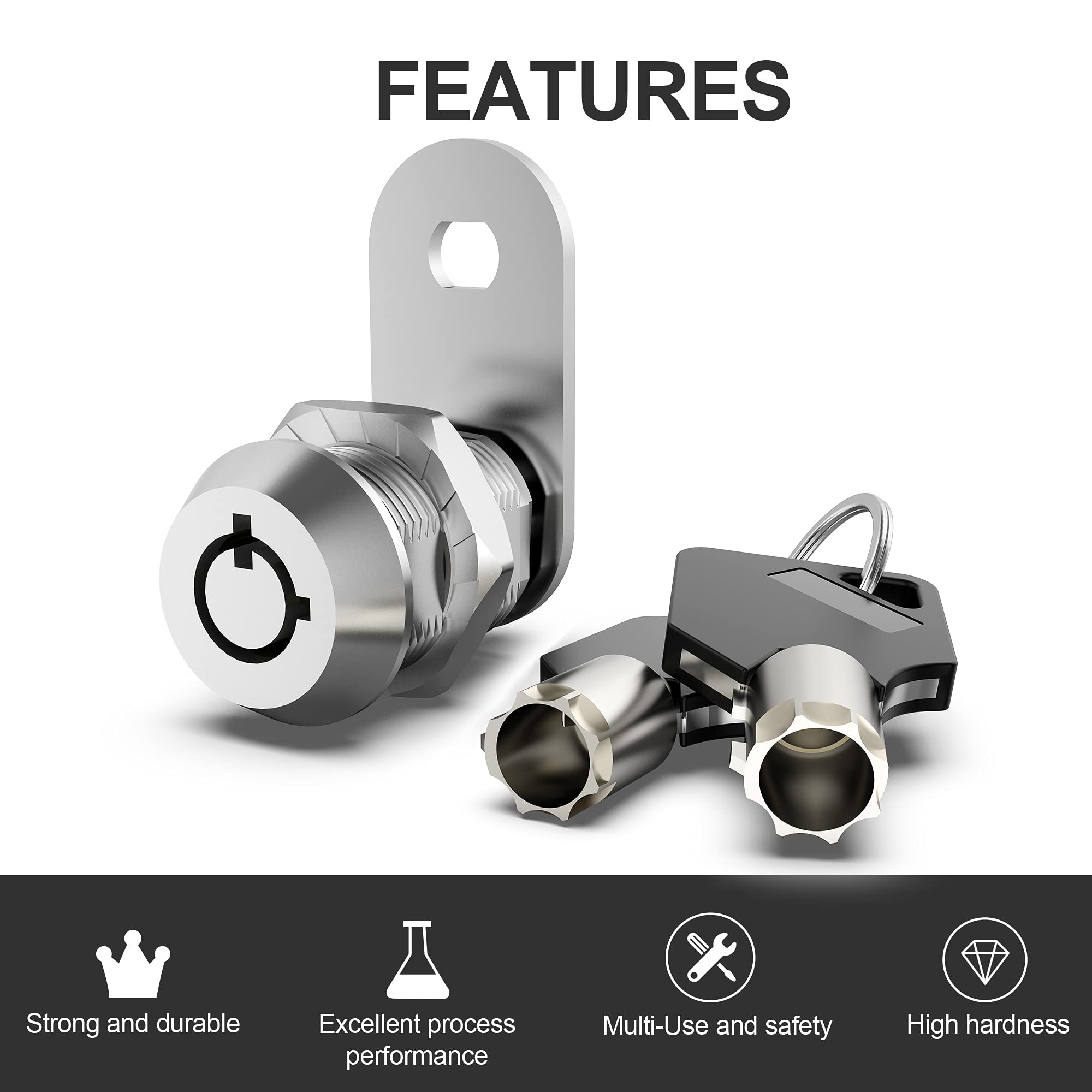 5 Pack Cam Locks Keyed Alike, 1-1/8'' Cabinet Locks With Keys, Rv Storage Lock Secure Rv Compartment Door Toolbox Mailbox Lock R