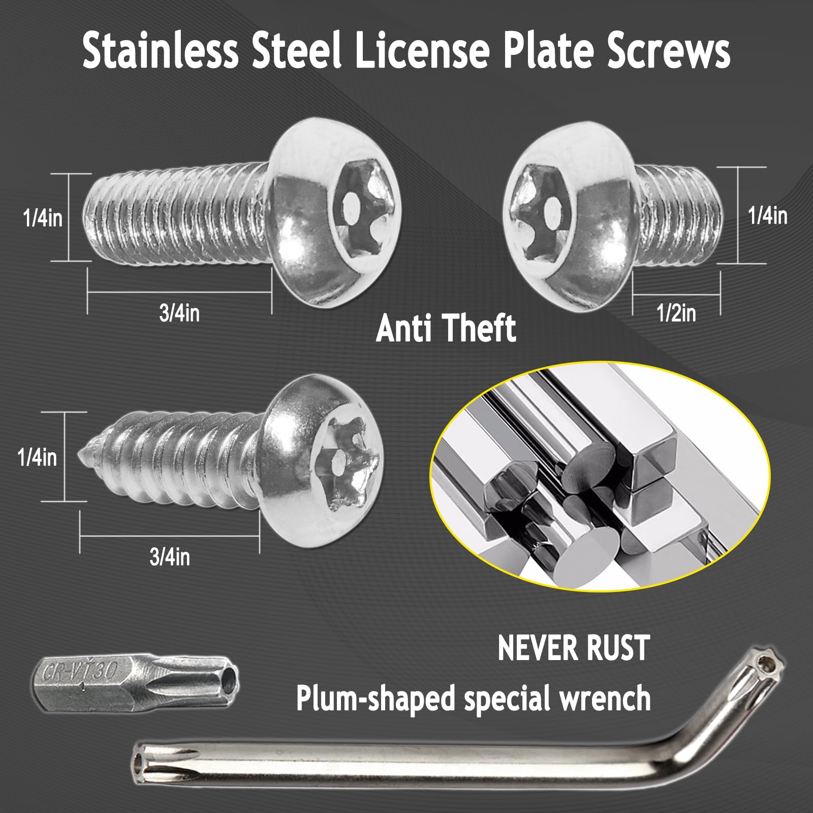 Aootf Front License Plate Bracket Holder - Universal Front Bumper License Plate Mounting Kit, 2 Drill Holes Car Tag Adapter With