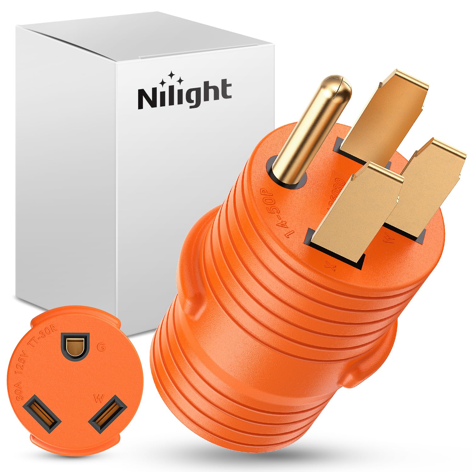 Nilight 50 Amp To 30Amp Rv Power Adapter Plug Electrical Outlet Box Plug 14-50P To Tt-30R 50A Male Plug To 30A Female Receptacle