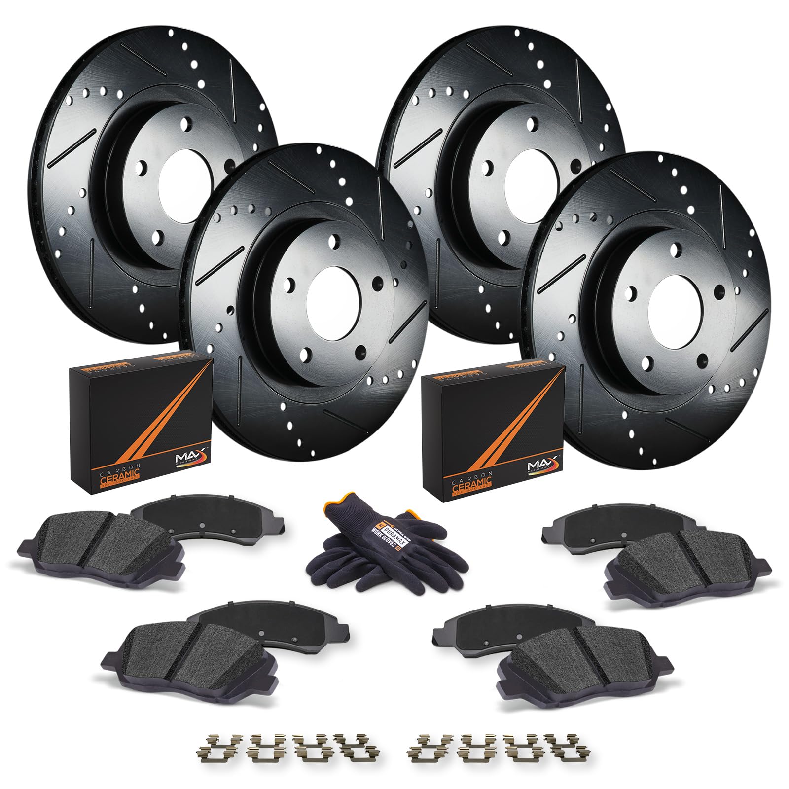 Max Advanced Brakes Front & Rear Brake Kit Compatible With 1995-2001 Nissan Altima Sentra Compatible With Infiniti G20 Replaceme