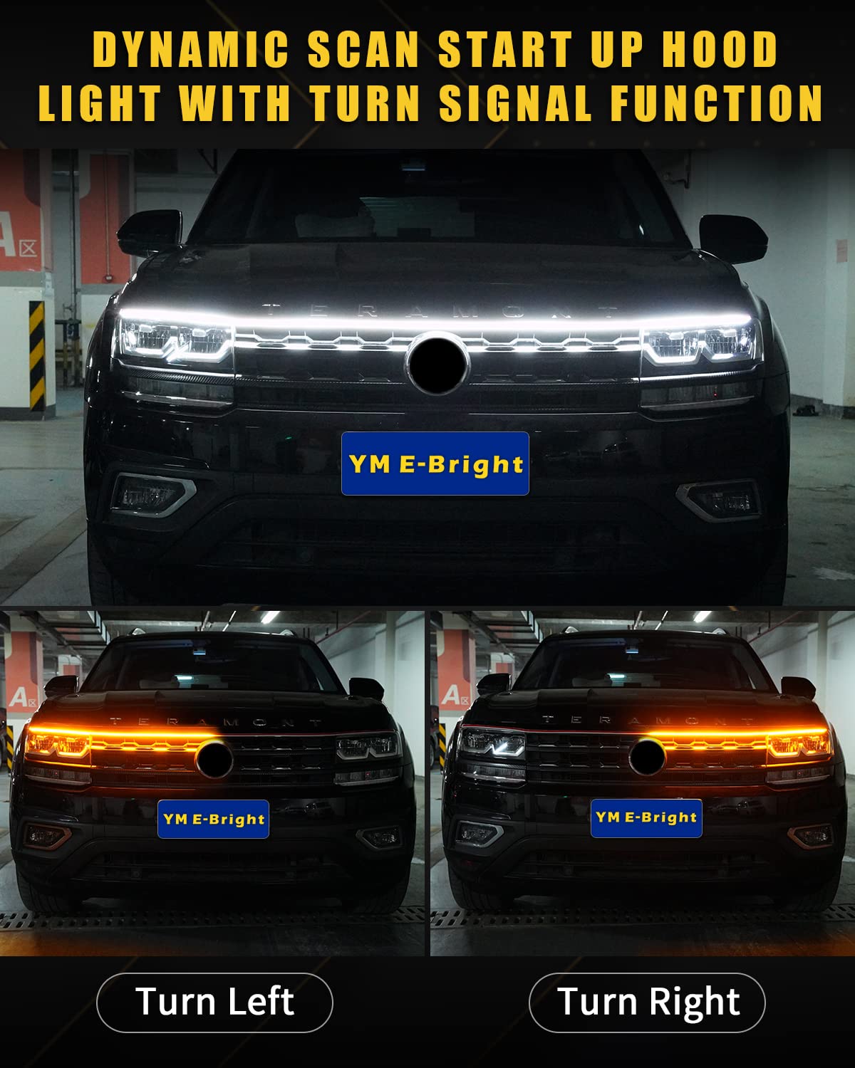 Dynamic Scan Start Up Hood Light Strip Sequential Flowing Turn Signal Lights Flexible Drl Daytime Running Car Led Light Strip Ex