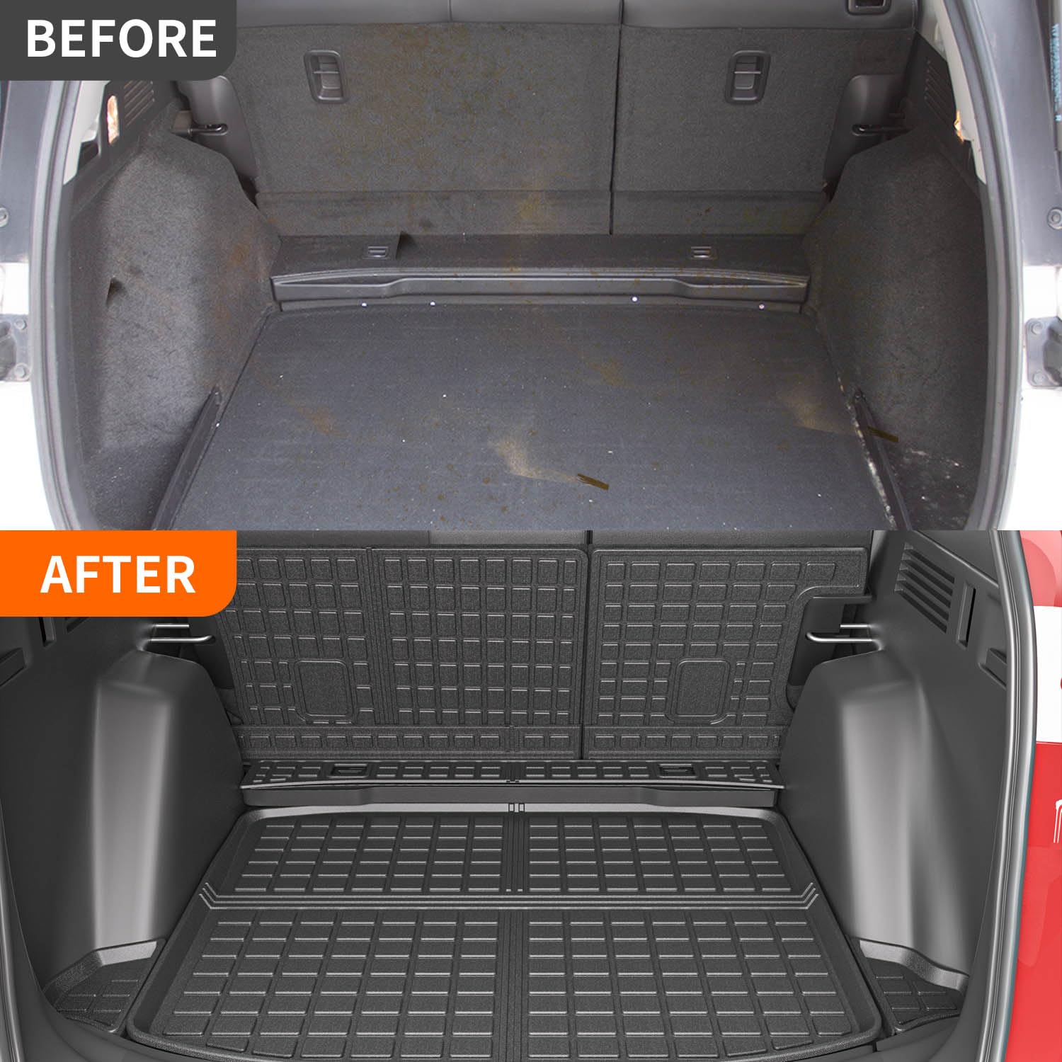 powoq Cargo Mat for 2017-2022 Honda CRV, TPE Material, Rear Backrest & Trunk Mat, Fit 2017-2022 Fuel Model