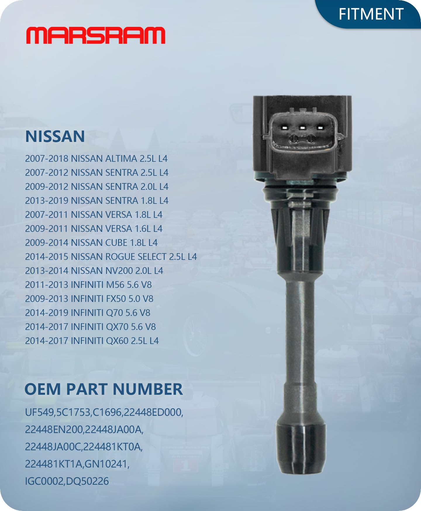 Marsram Ignition Coil Pack Uf549 For 2007 2008 2009 2010 2011 2012 Compatible With Nissan Altima Versa Sentra Cube Nv200 Rogue 2