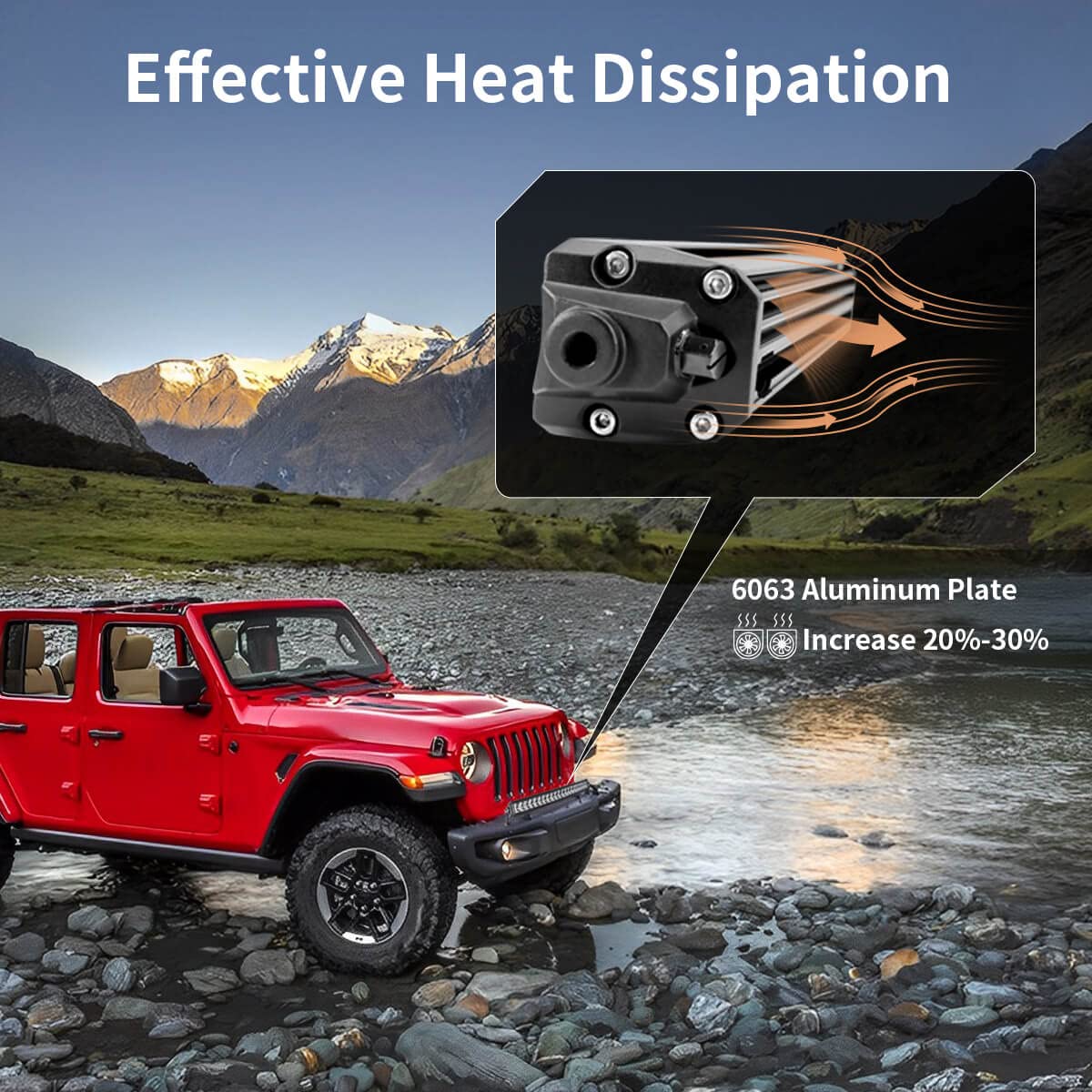 LASFIT 22" LED Light Bar - IP67 Waterproof Off Road Spot Flood Light for Wrangler/Camry/Accord/Ranger/Explorer/ATV, White, Aluminum