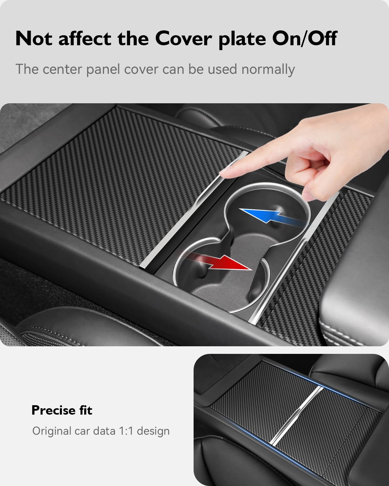 Farmogo Center Console Wrap Kit for Tesla Model 3(Highland) 2024 2025 and Model y Juniper Accessories Console Cover Interior Dec