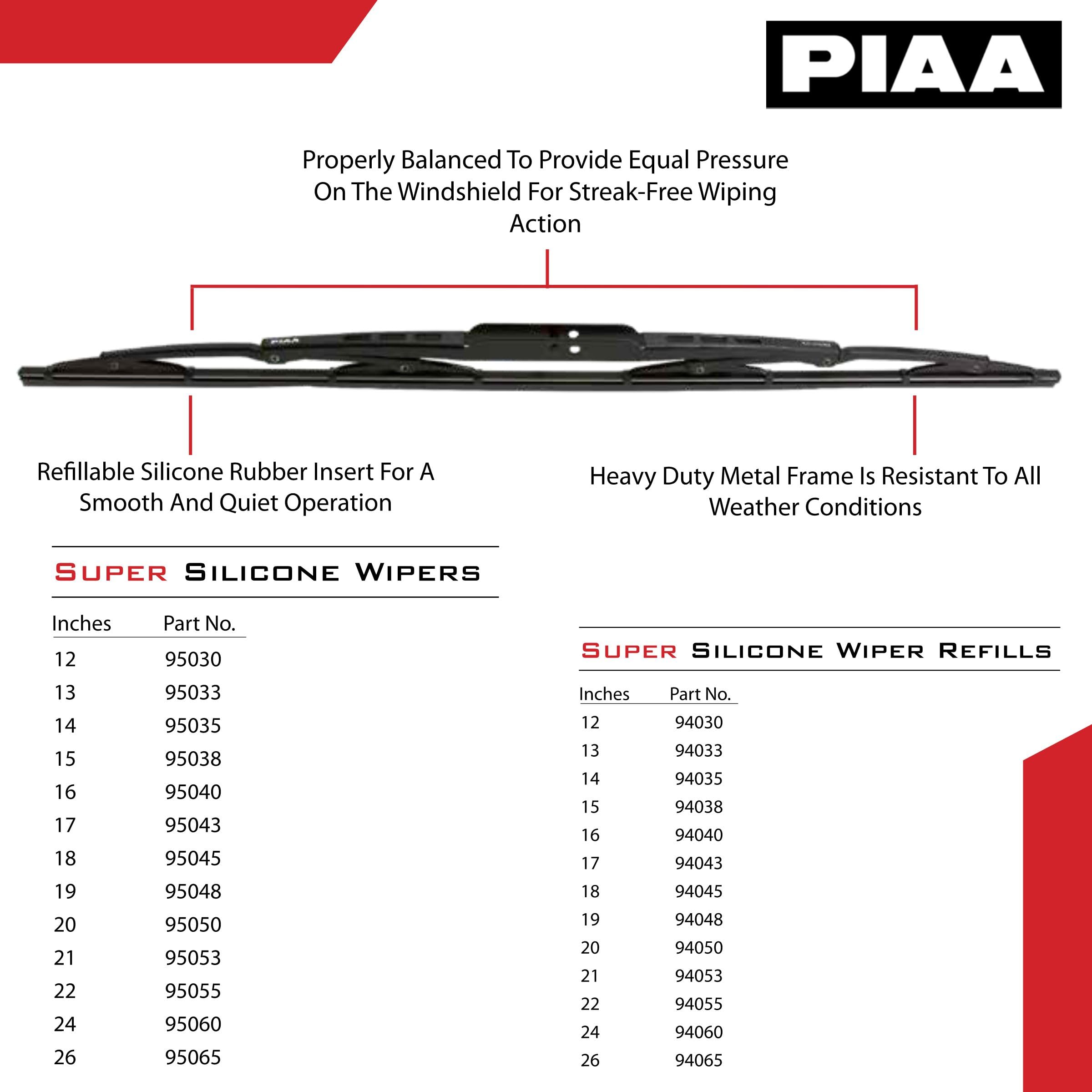 Piaa 95040 Super Silicone Wiper Blade - 16'' 400Mm (Pack Of 1)