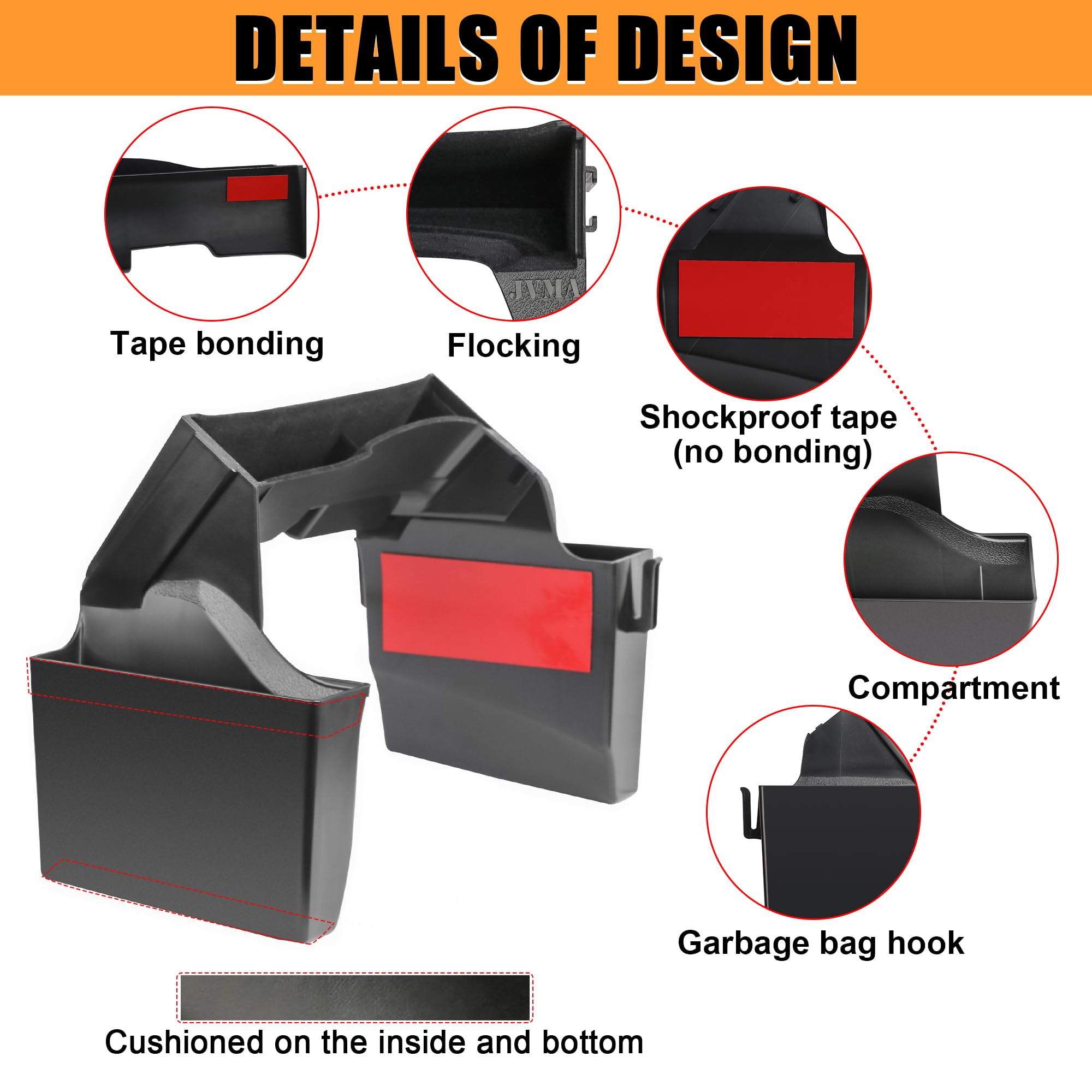 JVMA Center Console Gear Shift Organizer Tray for Jeep Gladiator JT Accessories and Wrangler JL JLU 2024 2023 2022 2021 2020 201