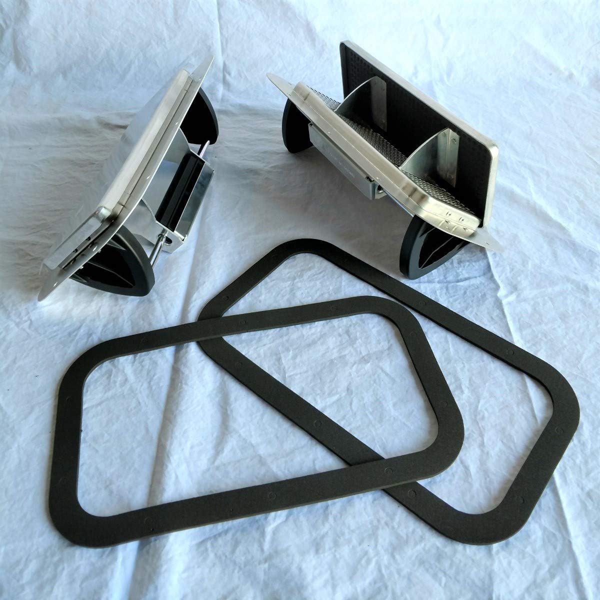 Kay Enterprises Trailer Roof Vent 1 Pair Aluminum Popup Air Flow Low Profile and Gaskets