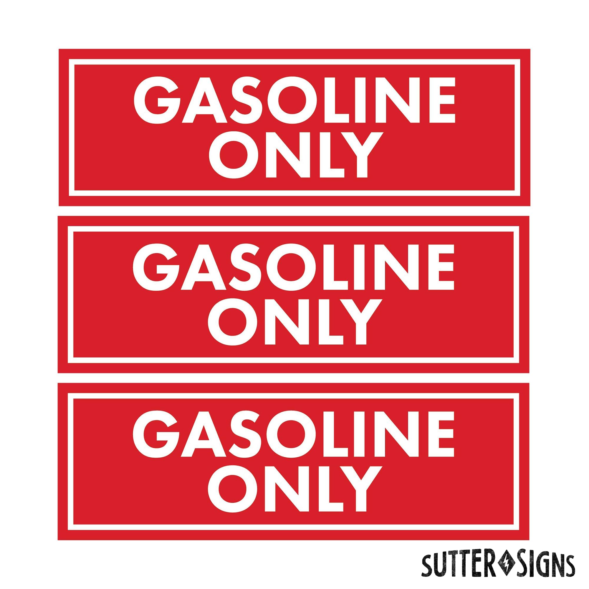Sutter Signs Diesel & Gasoline Only Stickers, 6x2 Inches, Weatherproof Vinyl Decals for Trucks, Tractors, Fuel Cans, Gas Caps