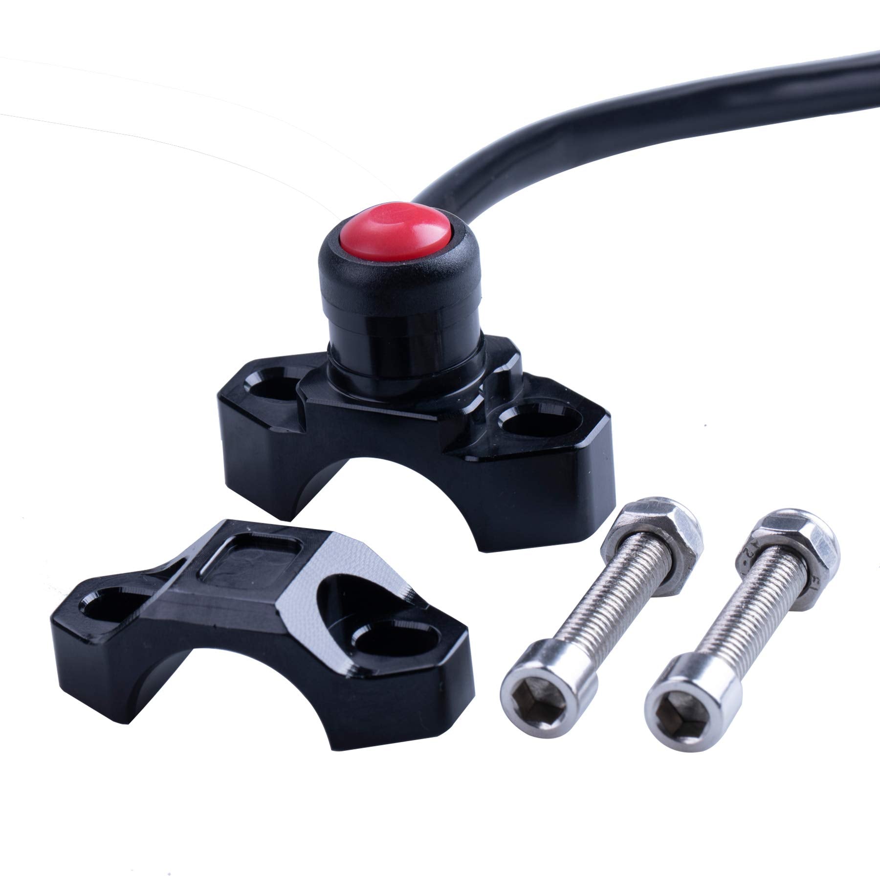 Oraevy Cnc Universal Motorcycle Engine Stop Start Kill Switch Button With Mounting Backplate For Atv,Dirt Pit Bike,Scooter,Quad