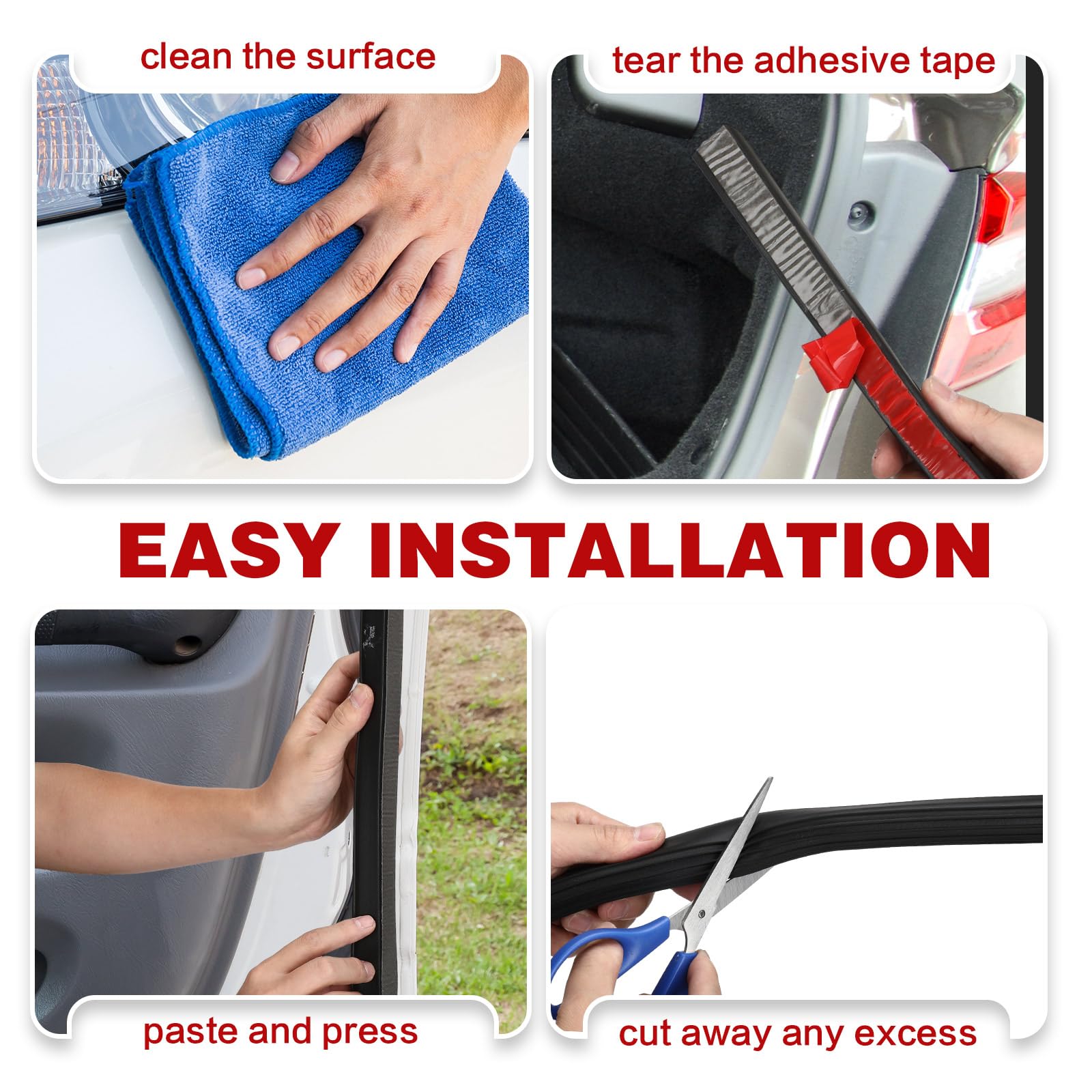 Sacubee Rubber D Shape Door Seal Strip 1'' RV Slide Out Seal Self Adhesive EPDM Rubber Heavy Duty Automotive Weather Stripping f