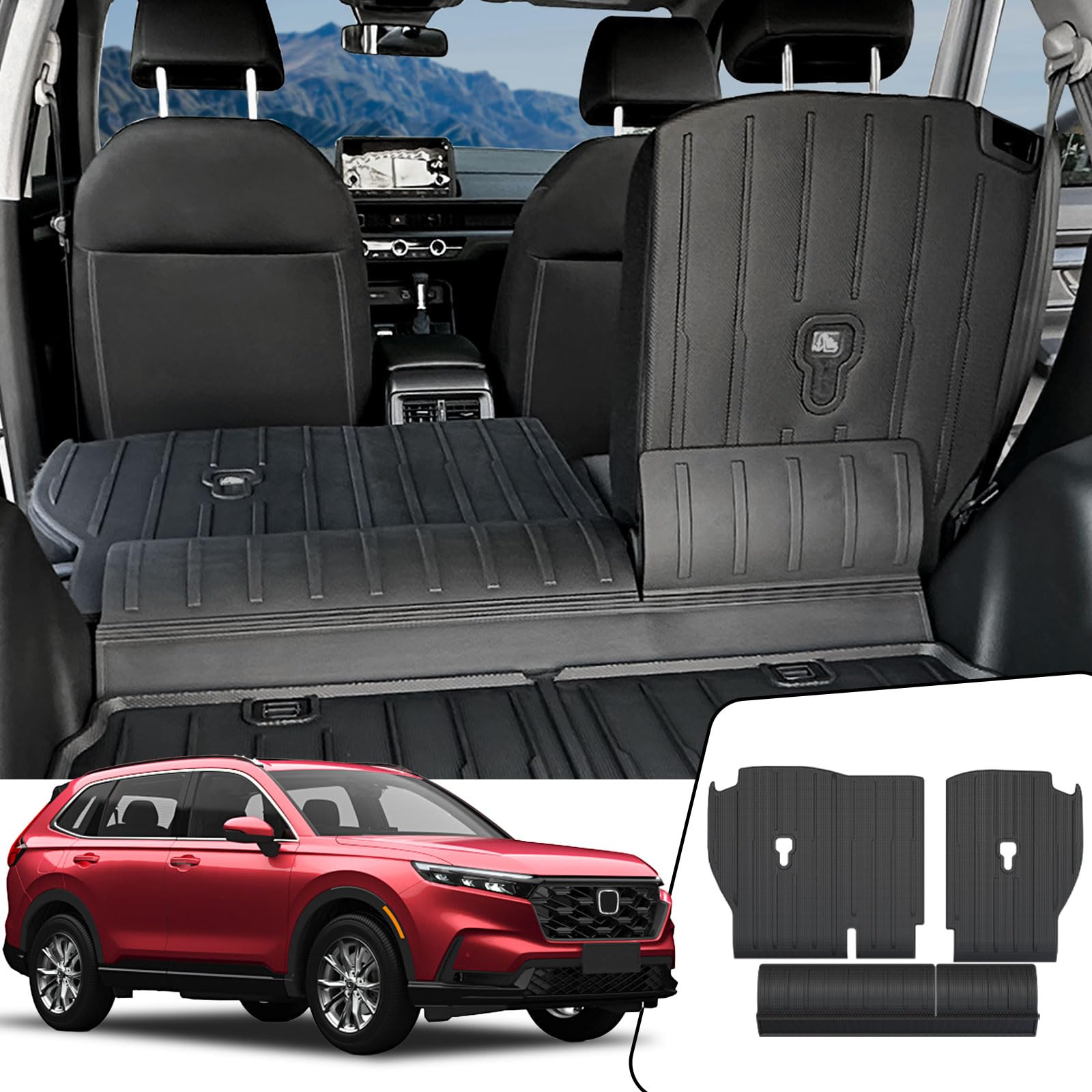 JOULARISE Backrest Mats for 2023 2024 Honda CRV Accessories Include Hybrid, All Weather Seat Back Protectors for CRV Accessories