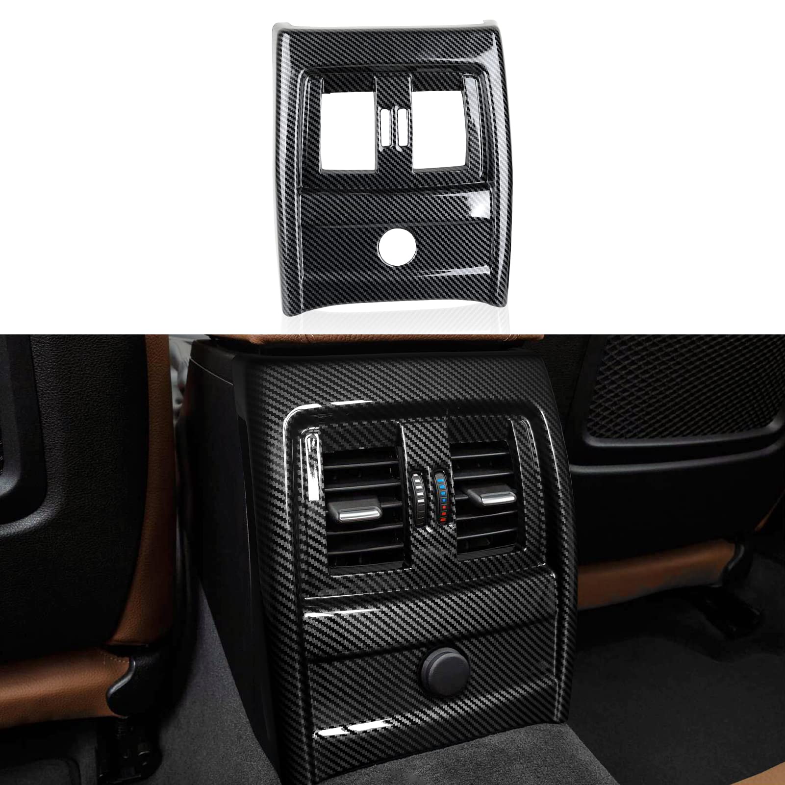 Car Rear Row Ac Frame Cover Sticker Carbon Style Abs Decal Trim Fits For Bmw F30 F31 F34 3Gt F32 F33 F36 Accessories