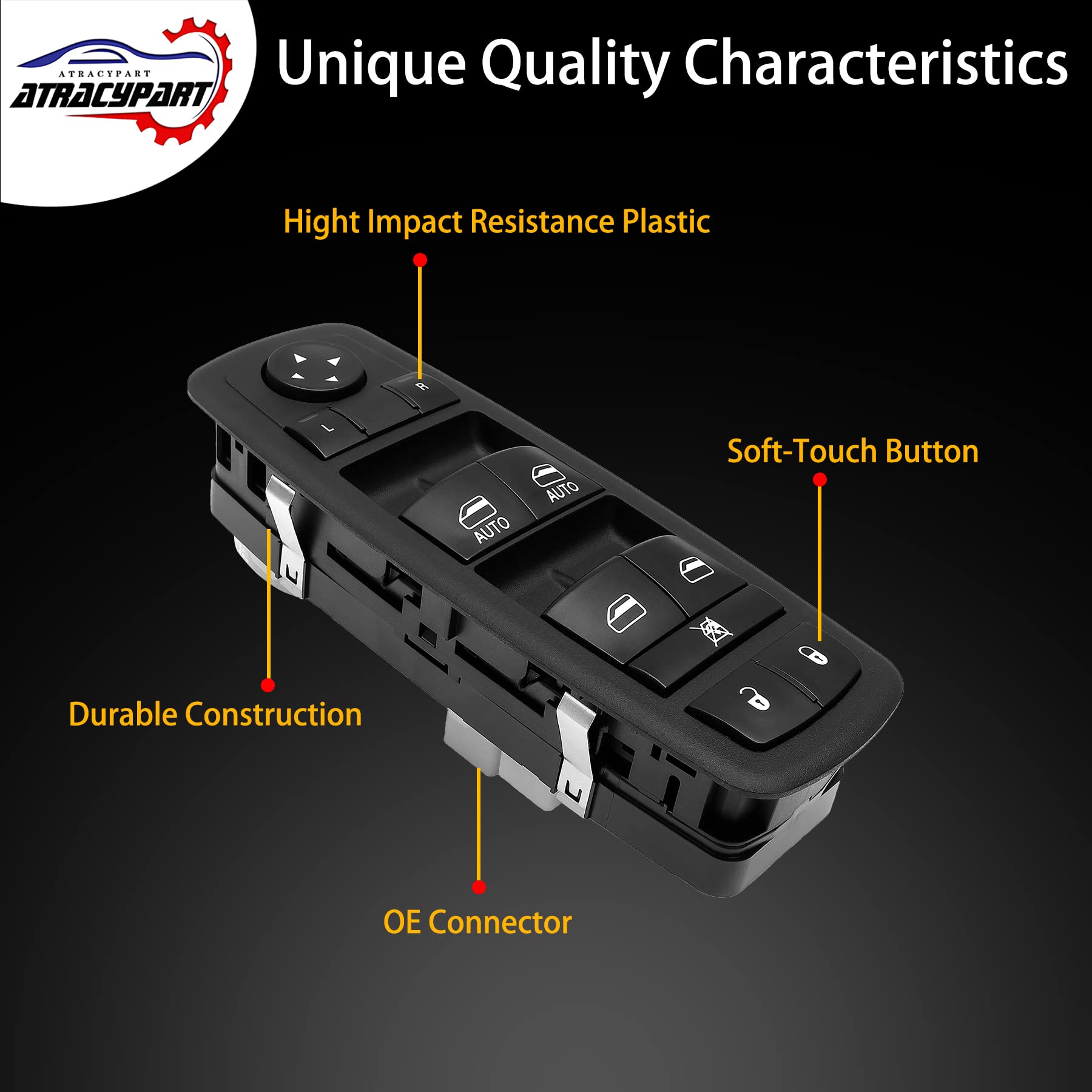 Master Power Window Switch | 3 PINS + 8 PINS Check Required | Replacement for 2011 - 2014 Dodge Durango, Jeep Grand Cherokee | R