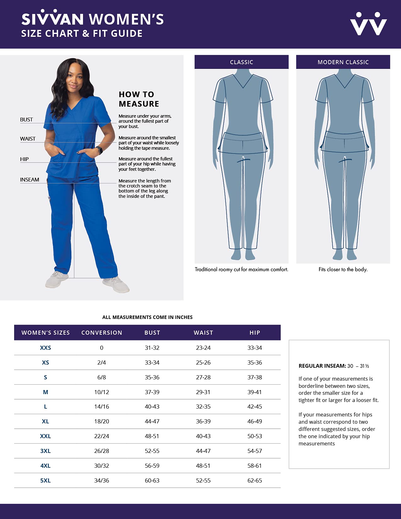 Sivvan Scrubs For Women - Long Sleeve Comfort Underscrub Tee 3-Pack - S85003 - Black - Xs