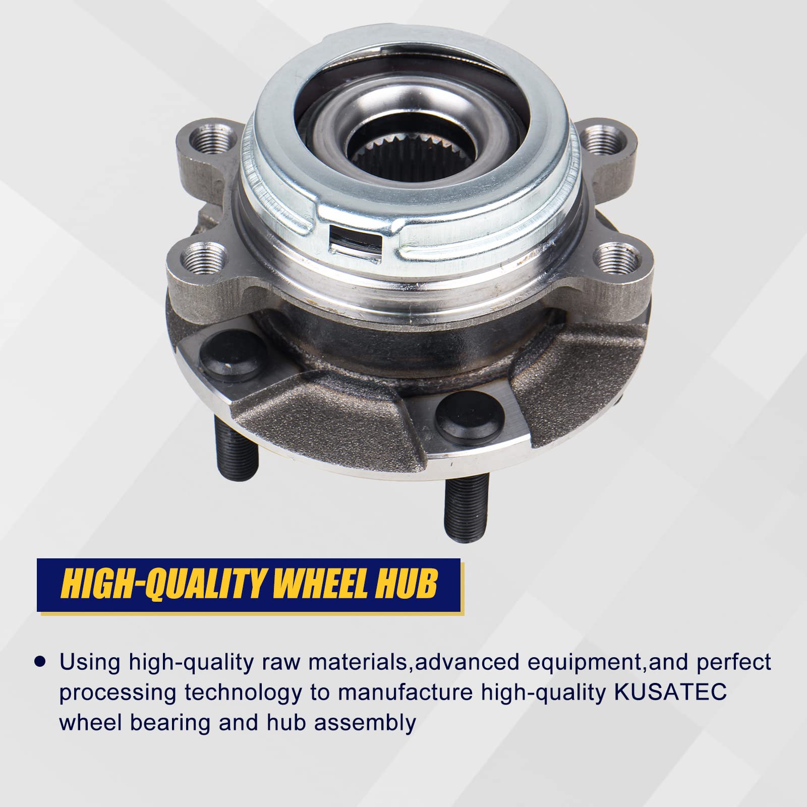 KUSATEC 513296 Front Wheel Bearing and Hub Assembly Fit for Nissan Altima 2007-2018, Maxima 2009-2019, Murano 2009-2018, Pathfin
