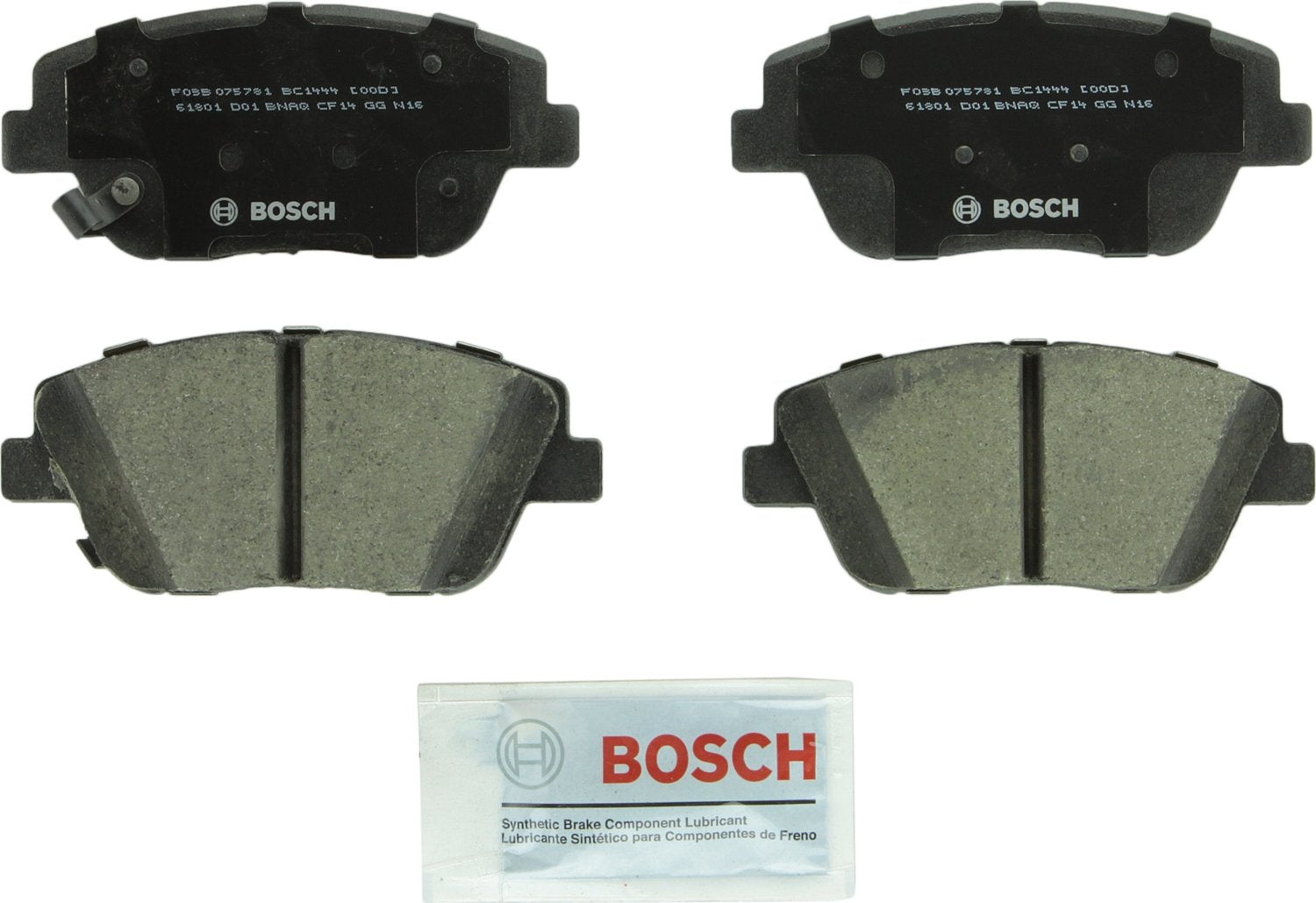 BOSCH BC1444 QuietCast Premium Ceramic Disc Brake Pad Set - Compatible with Select Hyundai Sonata; Kia Optima; FRONT