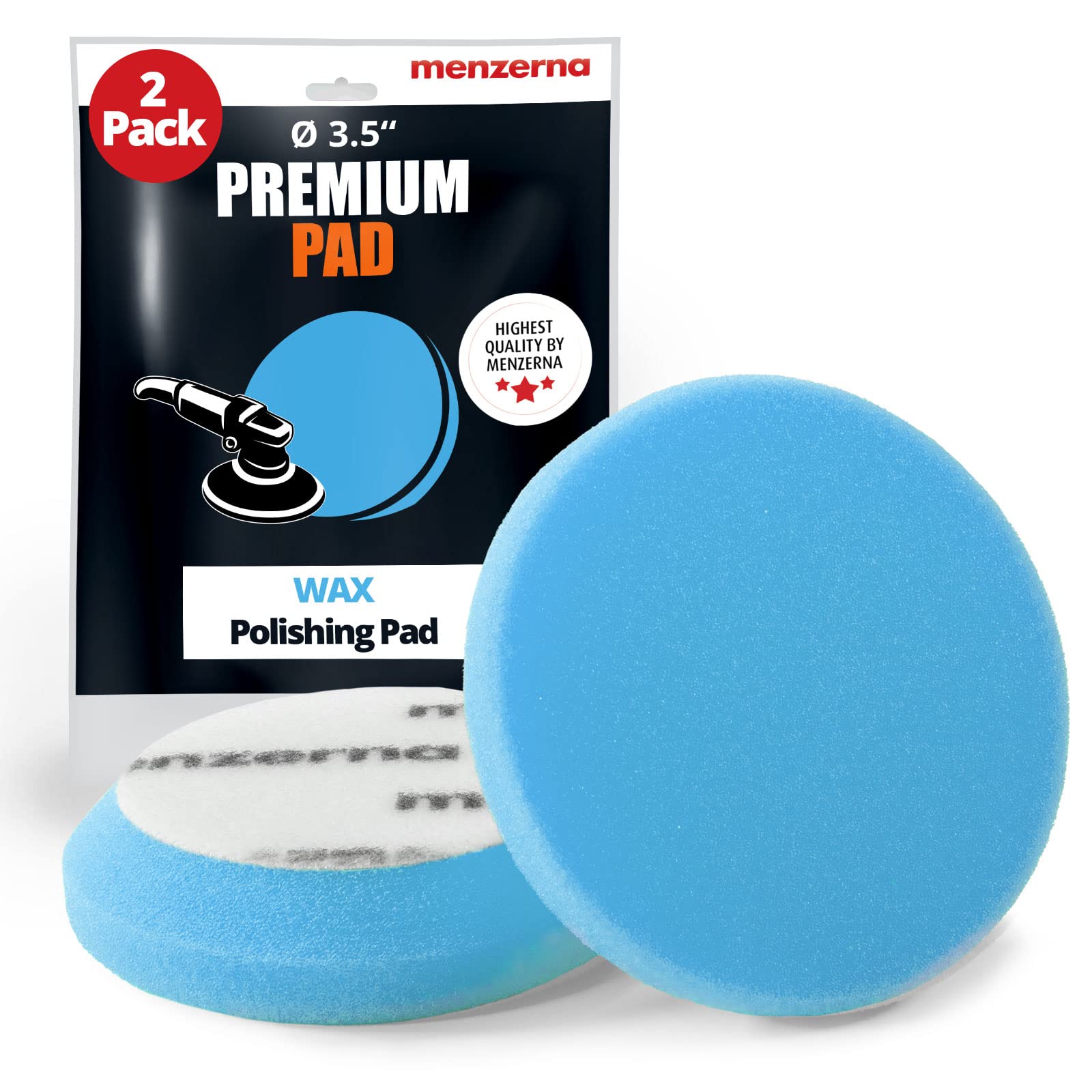 Menzerna 3.5 Inch 2X Premium Polishing Pads For Waxing Sealing & Protection I Body Repair Buffing & Polishing Pads With Safety E