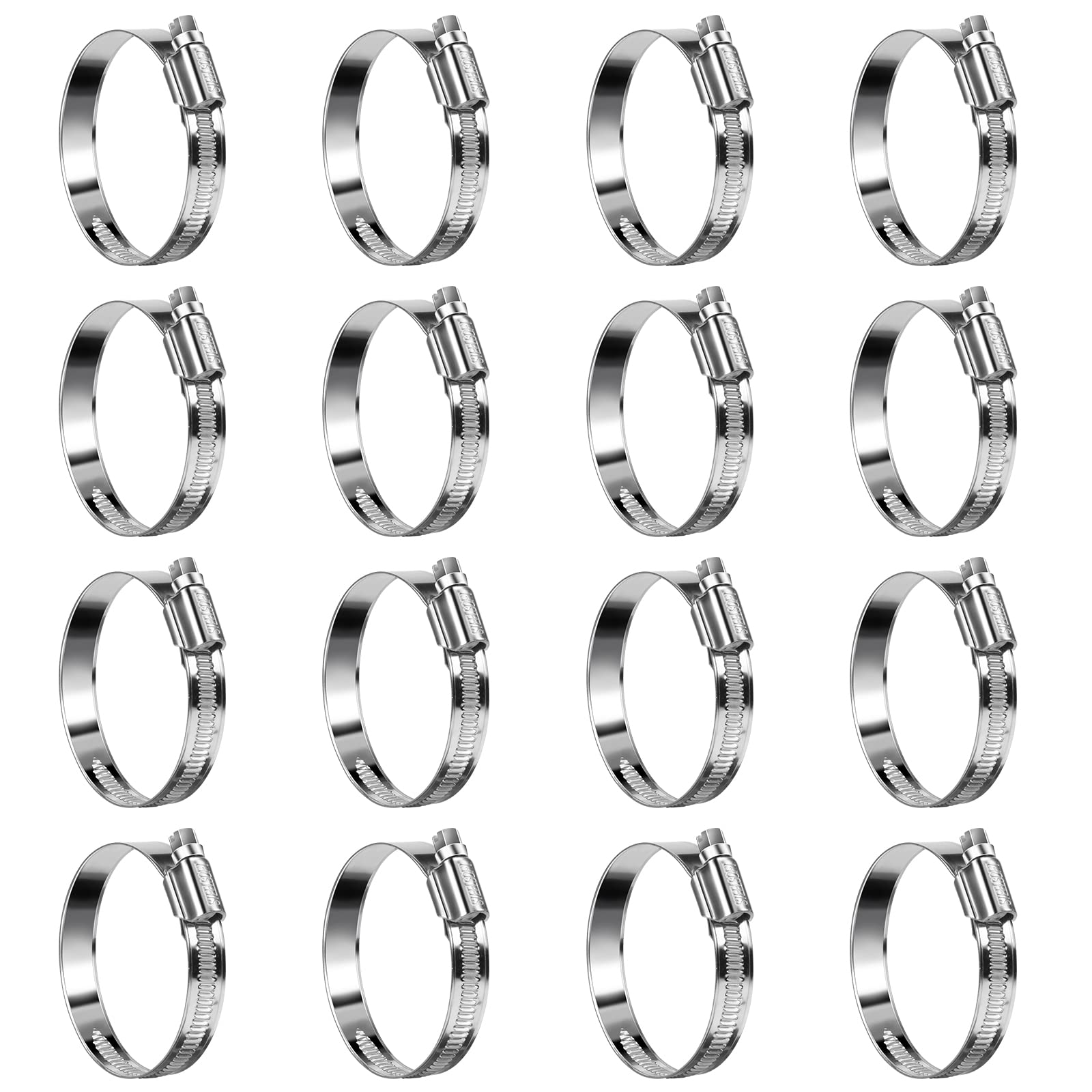 Steelsoft Non-Stripping Worm Gear Hose Clamp Size#24, 1-1/4 To 2 Inch Adjustable Stainless Steel Hose Clamps For Garden,Automoti