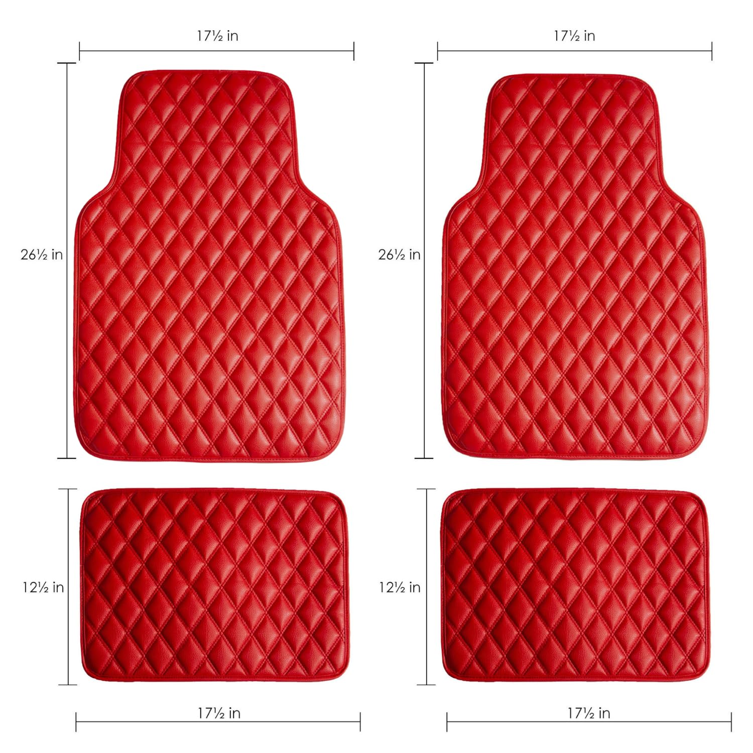 Fh Group Floor Protector Mats For Cars, Faux Leather, Universal Fit Automotive All Purpose Pu Leather For Most Sedan, Suv, Truck