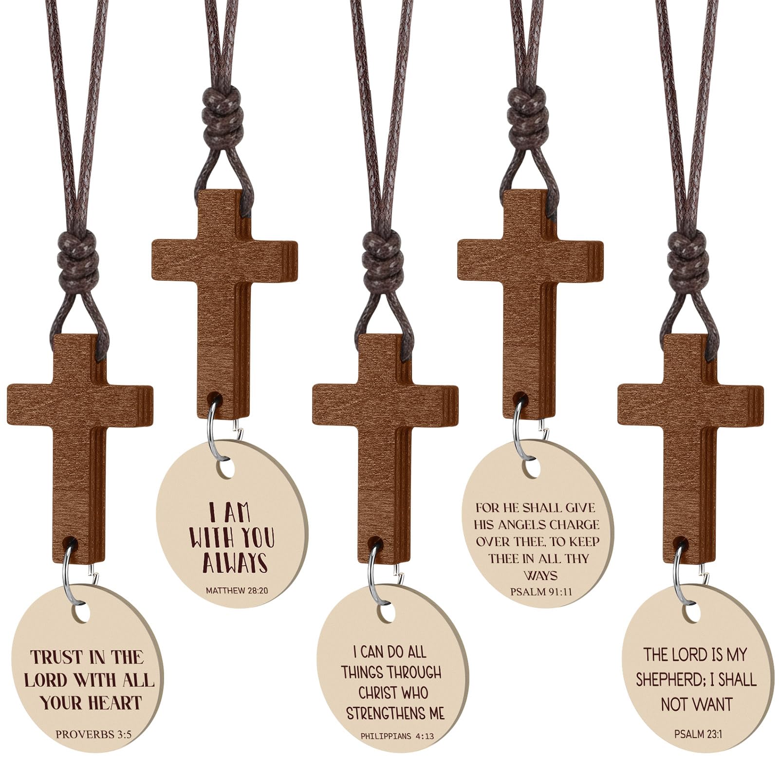 Sivak 5 Pcs Cross Car Air Fresheners Christian Cross Hanging Gift for Driver Daily Bible Car Mirror Rearview Decor Accessories R