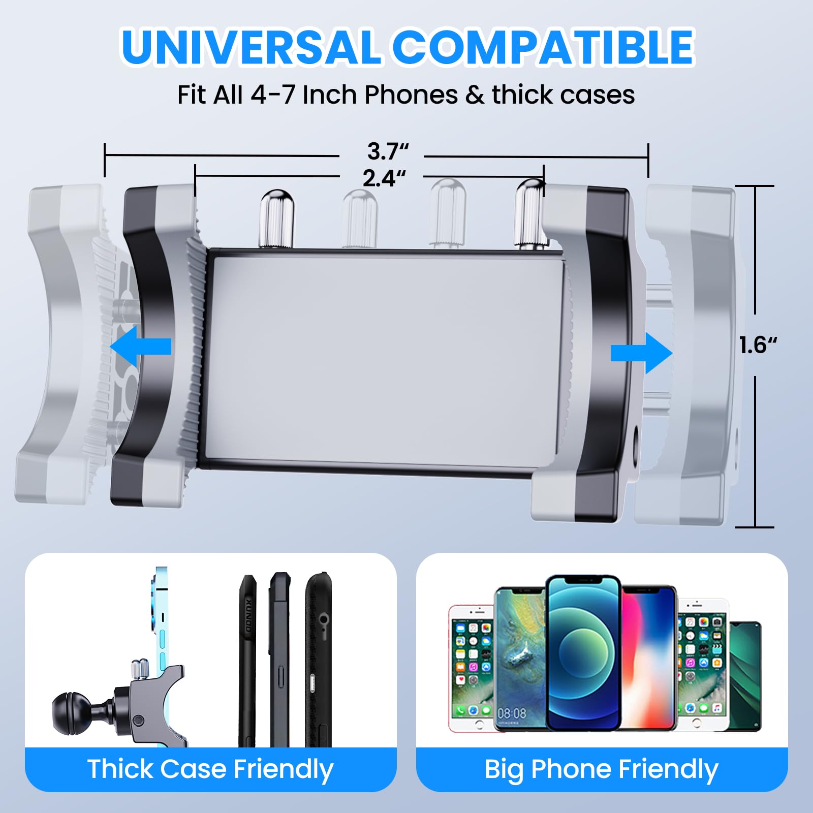 DIAMOOKY Metal Phone Mount for Jeep Wrangler JL/JLU 2018-2023 & Gladiator JT 2020-2023, Driver Side Dashboard Accessory