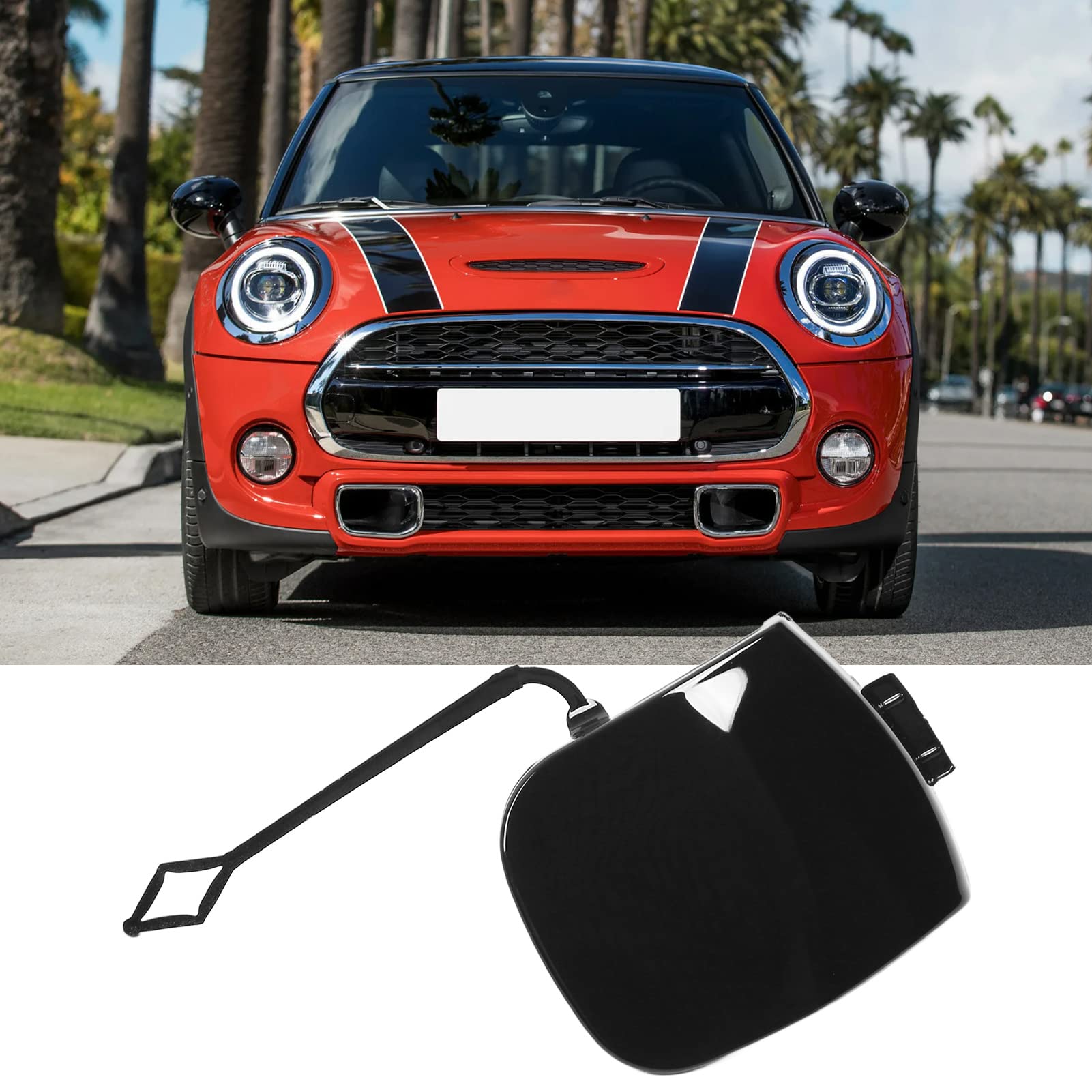 Acouto Front Bumper Towing Hook Cover, Tow Hook Eye Cap 51117337796 for Cooper F55 F56 F57 S Four Door Hatchback Convertible