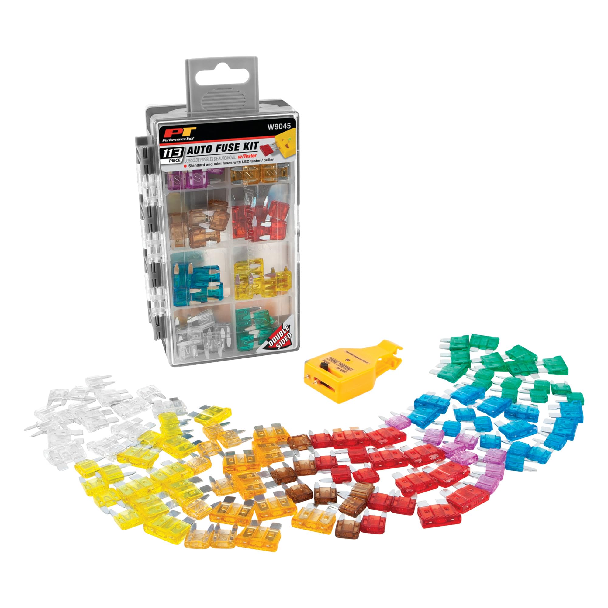 Performance Tool W9045 113Pc Auto Fuse Kit W/ Tester