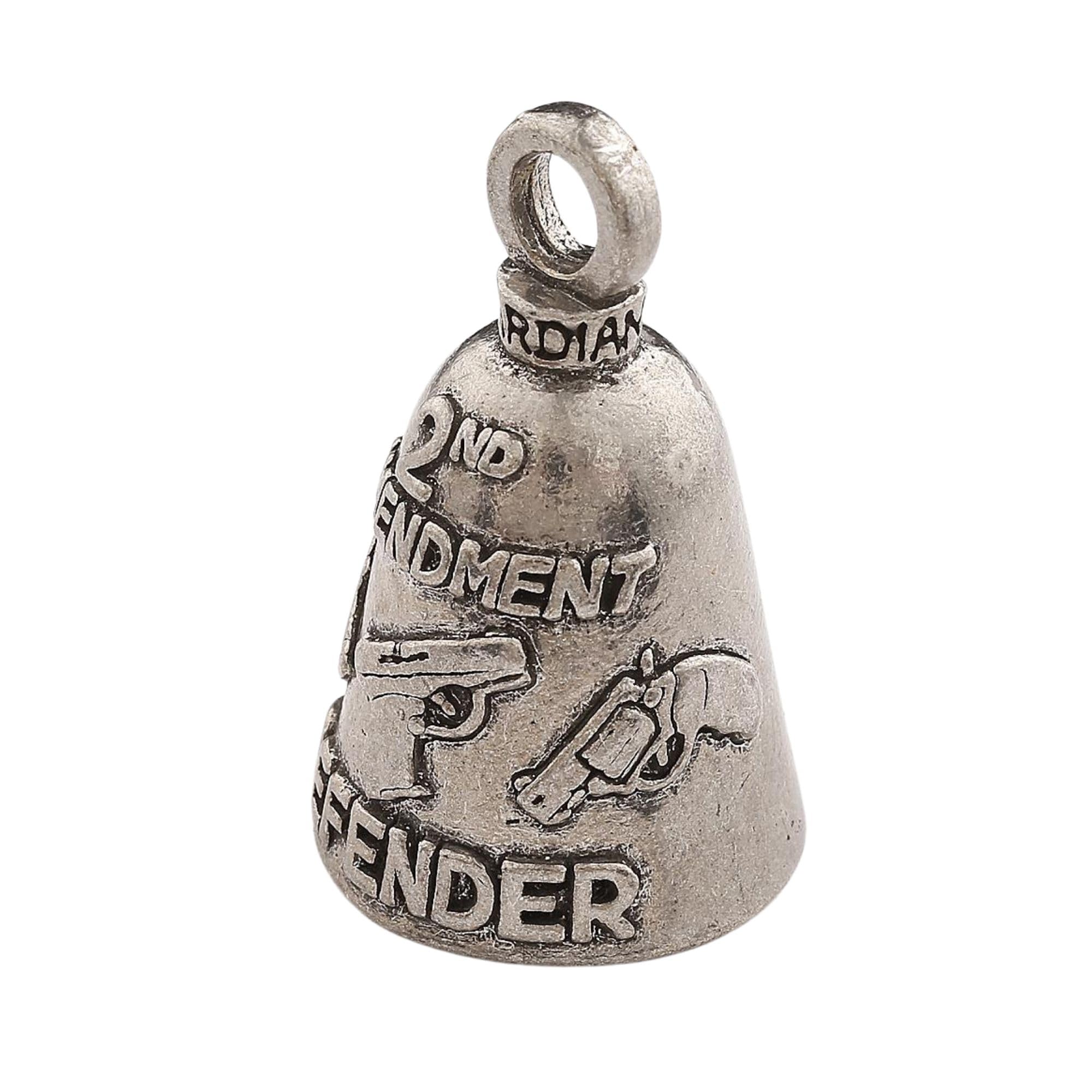 Guardian Bell 2Nd Amendment Defender Good Luck Bell W/Keyring & Black Velvet Gift Bag | Motorcycle Bell | Lead-Free Pewter | Goo