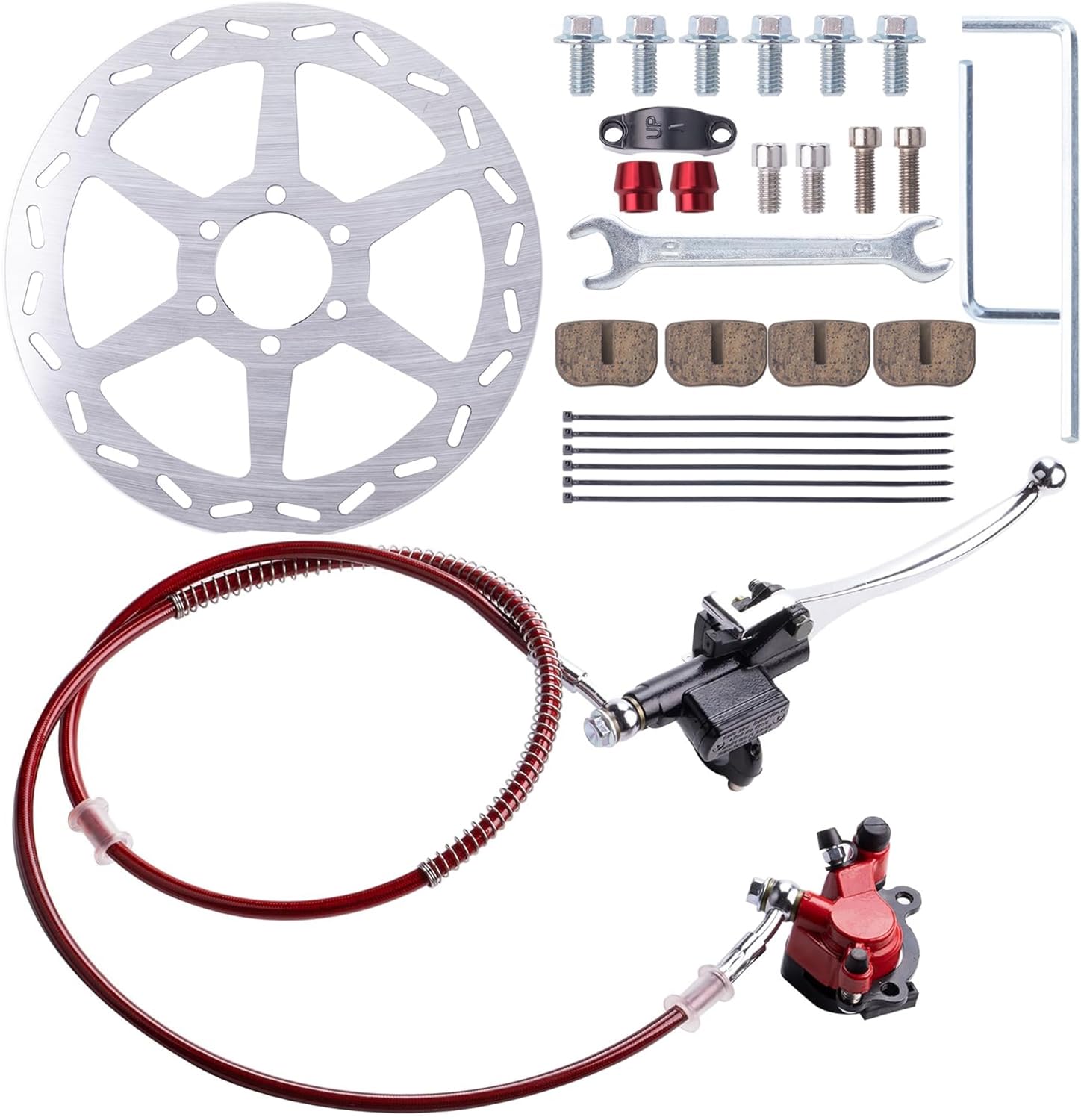 Ciom Upgraded Hydraulic Disc Brake Assembly Kit 7/8'' Handlebars 50 Inch Hose Compatible With Mini Bike Baja Doodlebug Db30 Mini