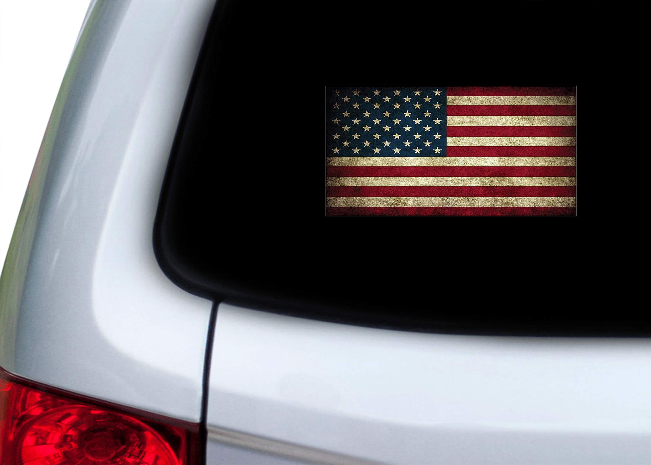 Rogue River Tactical Usa Flag Sticker Rustic Bumper Car Decal Gift Patriotic American Worn United States (3X5)