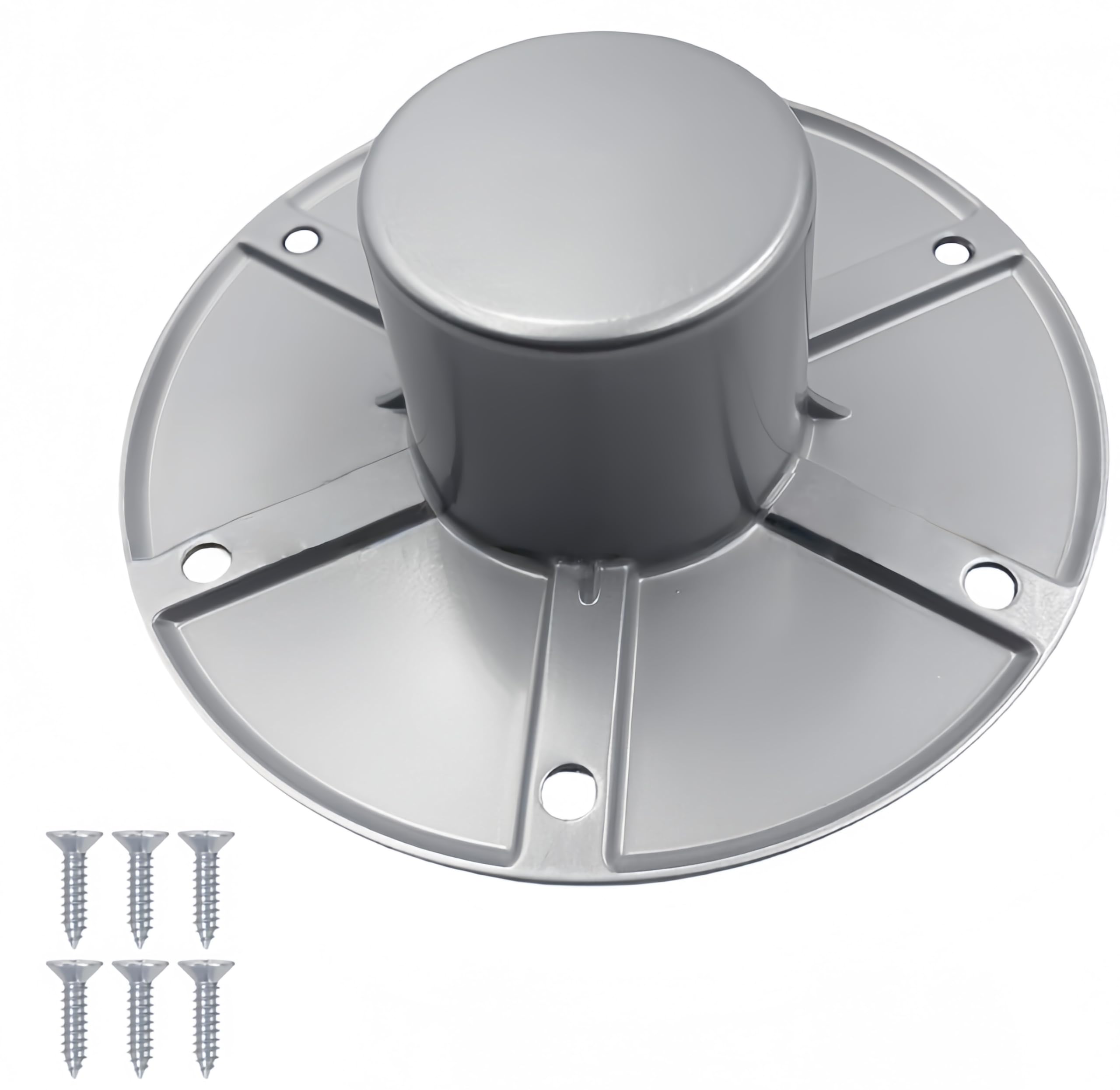 RV Camper Trailer Boat Table Base Mount Flange - Floor Mounting Base with 6 Mounting Holes - Includes Mounting Screws(Silvery)