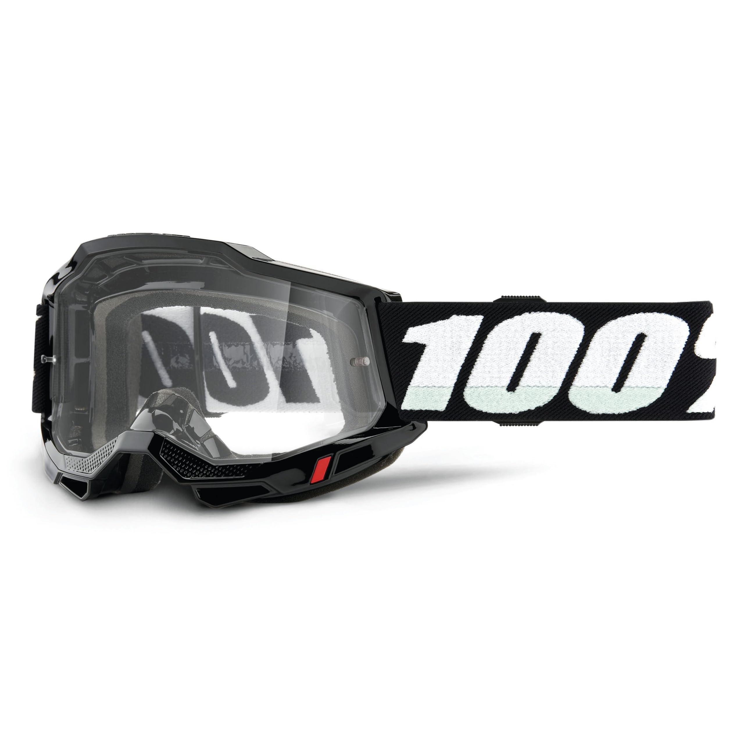 100% Accuri 2 Goggles - Eyewear For Motocross & Mountain Biking - Goggles For Dirt Bikes, Motorcycles & Bike Sports - Black, Cle