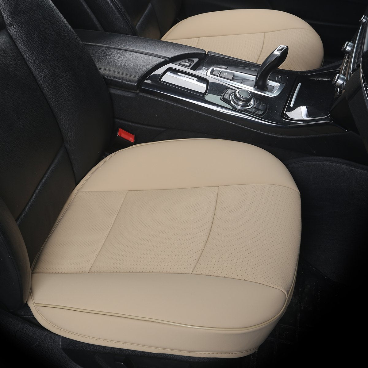 EDEALYN Luxury PU Leather Car Seat Cover Protector Front Car Seat Cover Seat Bottom Cover Single Seat Cover-Compatible with 90% 