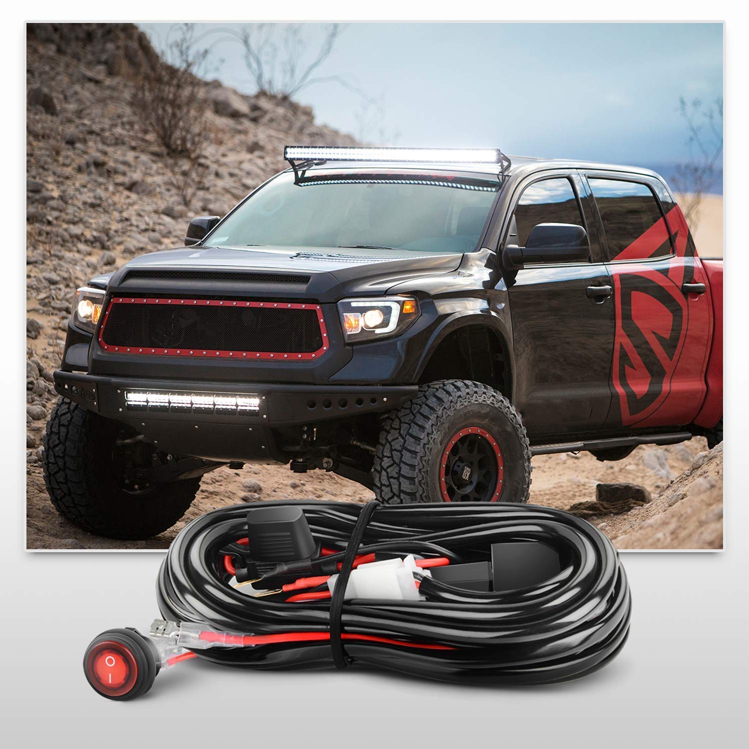 Nilight Zh409 20 Inch 420W Triple Row Flood Spot Combo 42000Lm Led Light Bar With Heavy Duty Off-Road Wiring Harness, 2 Years Wa