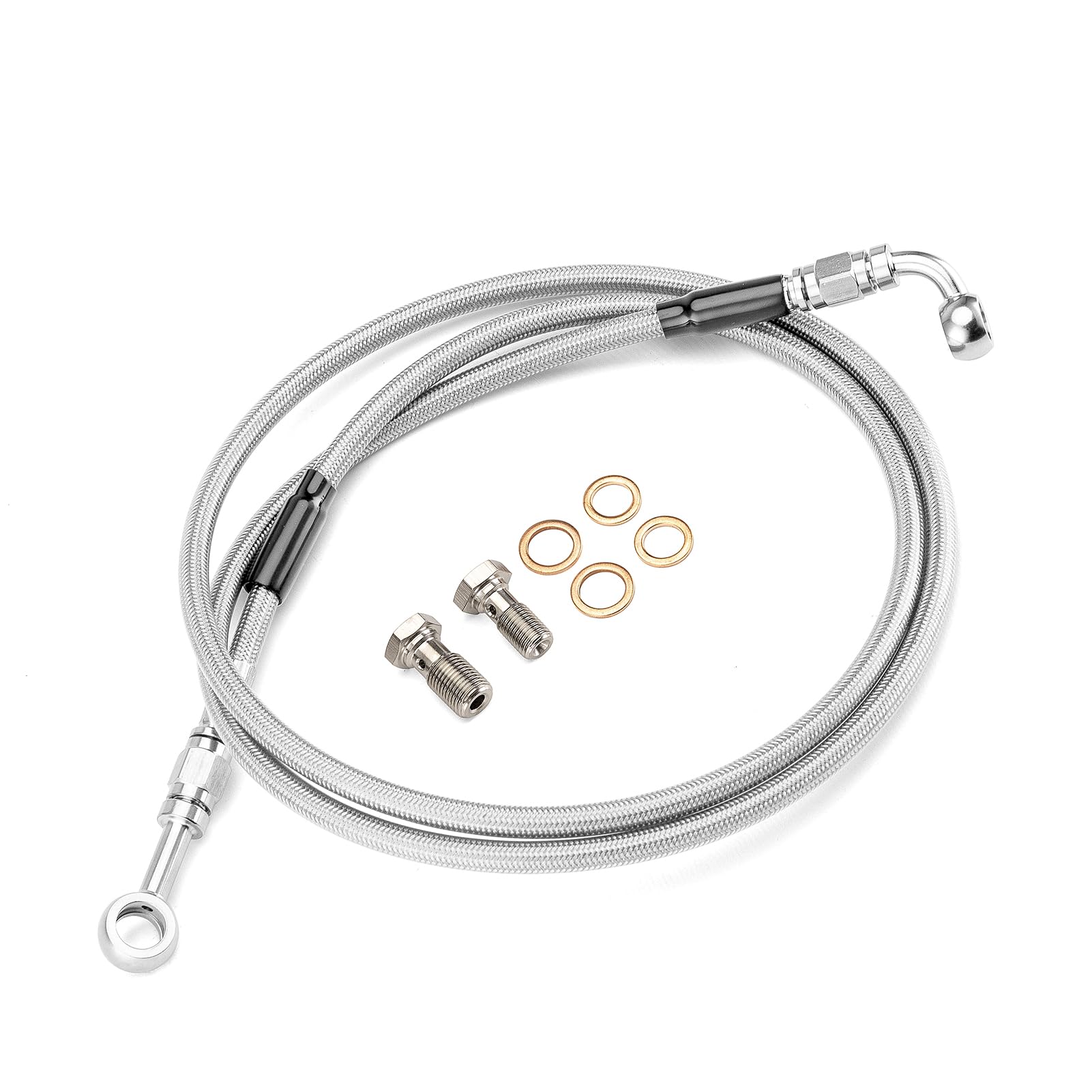 Mofun Extended Length Hydraulic Front Brake Line Kit 54 For 16-18 Handlebar Non-ABS Compatible with Harley Dyna 1995-2011, Softa