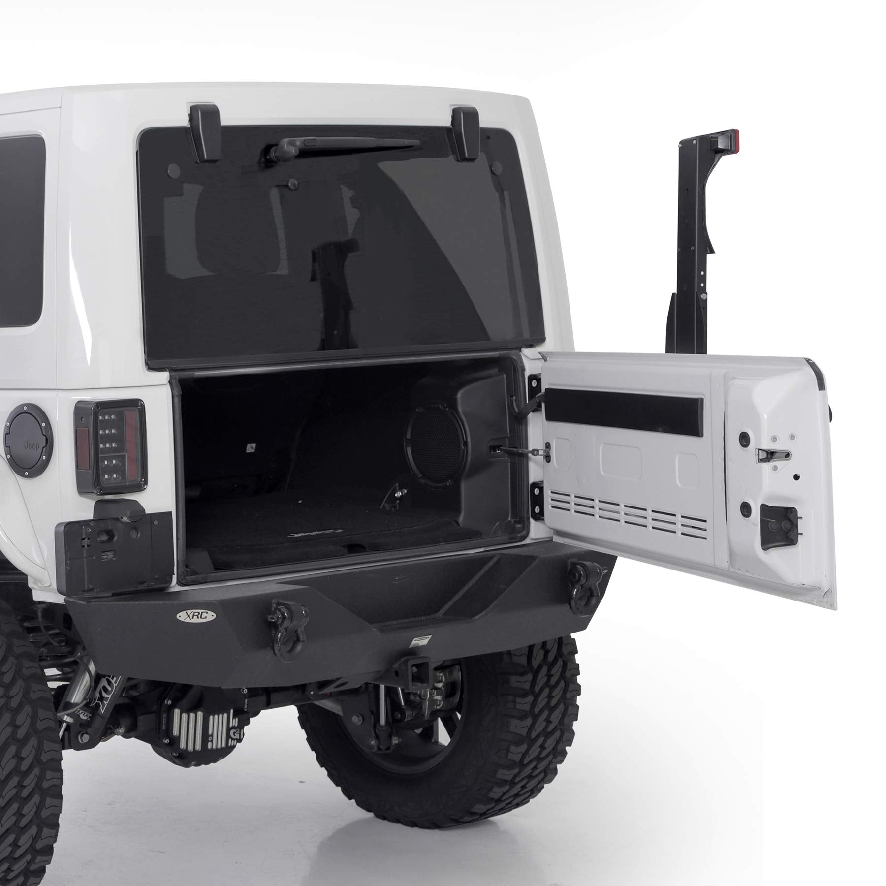 SmittyBilt HD Pivot Tire Carrier SB2843 - Durable Aluminum, Black Finish