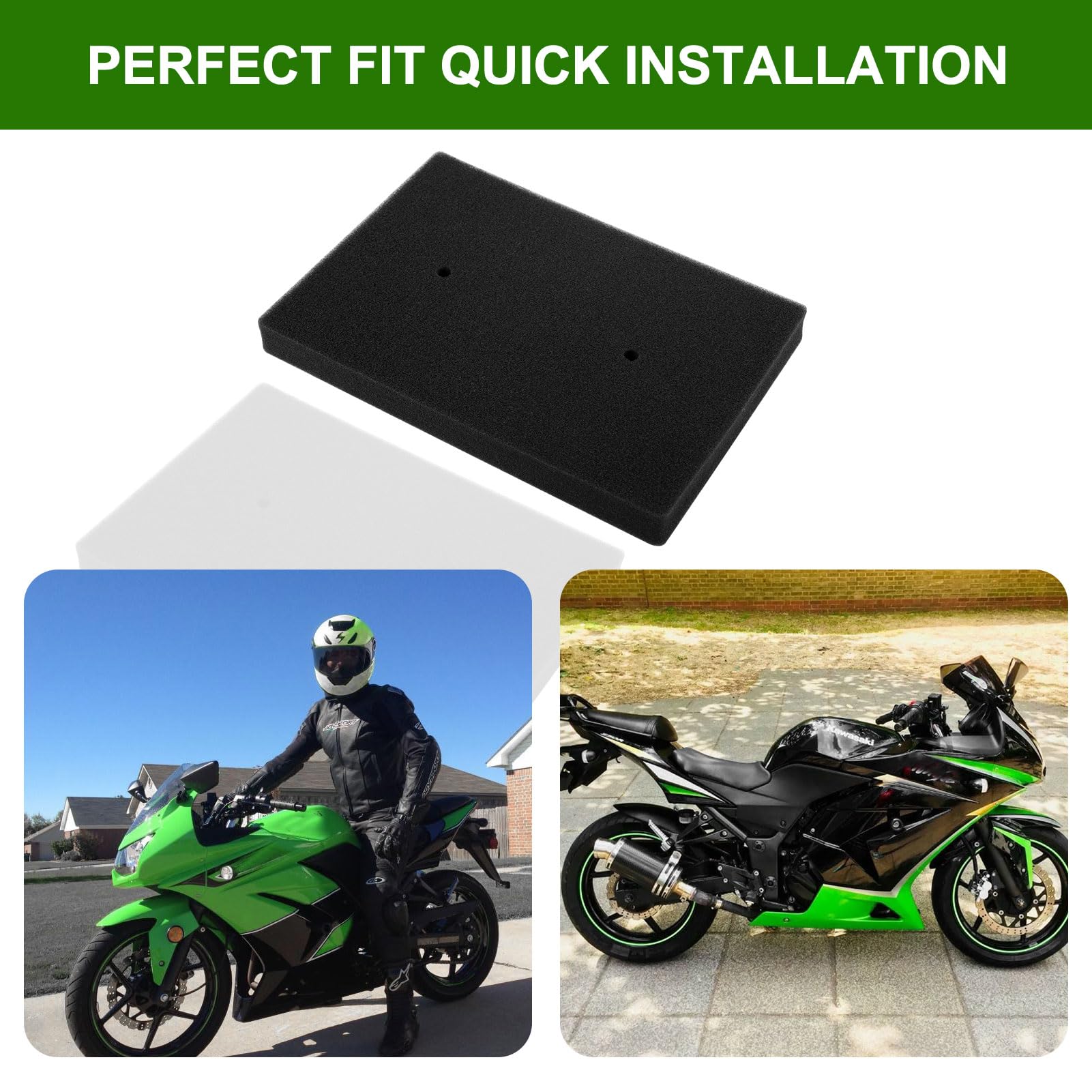 Locopow 11013-0020 Air Filter Hfa2505 For Kawasaki Ninja 250R Ex250 Ninja 300 Ex300 Ex300A Ex300B 2008 2009 2010 2011 2012 2013