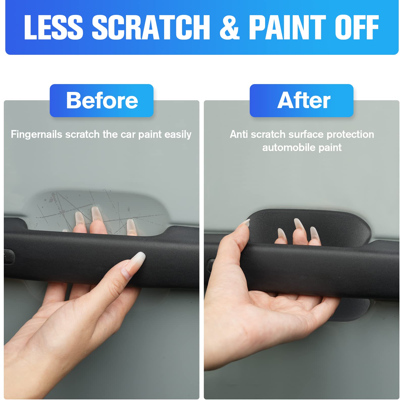 LitMiRaCle Car Door Bowl Scratch Protector, ABS Plastic, Black, Compatible with Ford Bronco 2021-2024, 4 Doors, Model zaxs0052