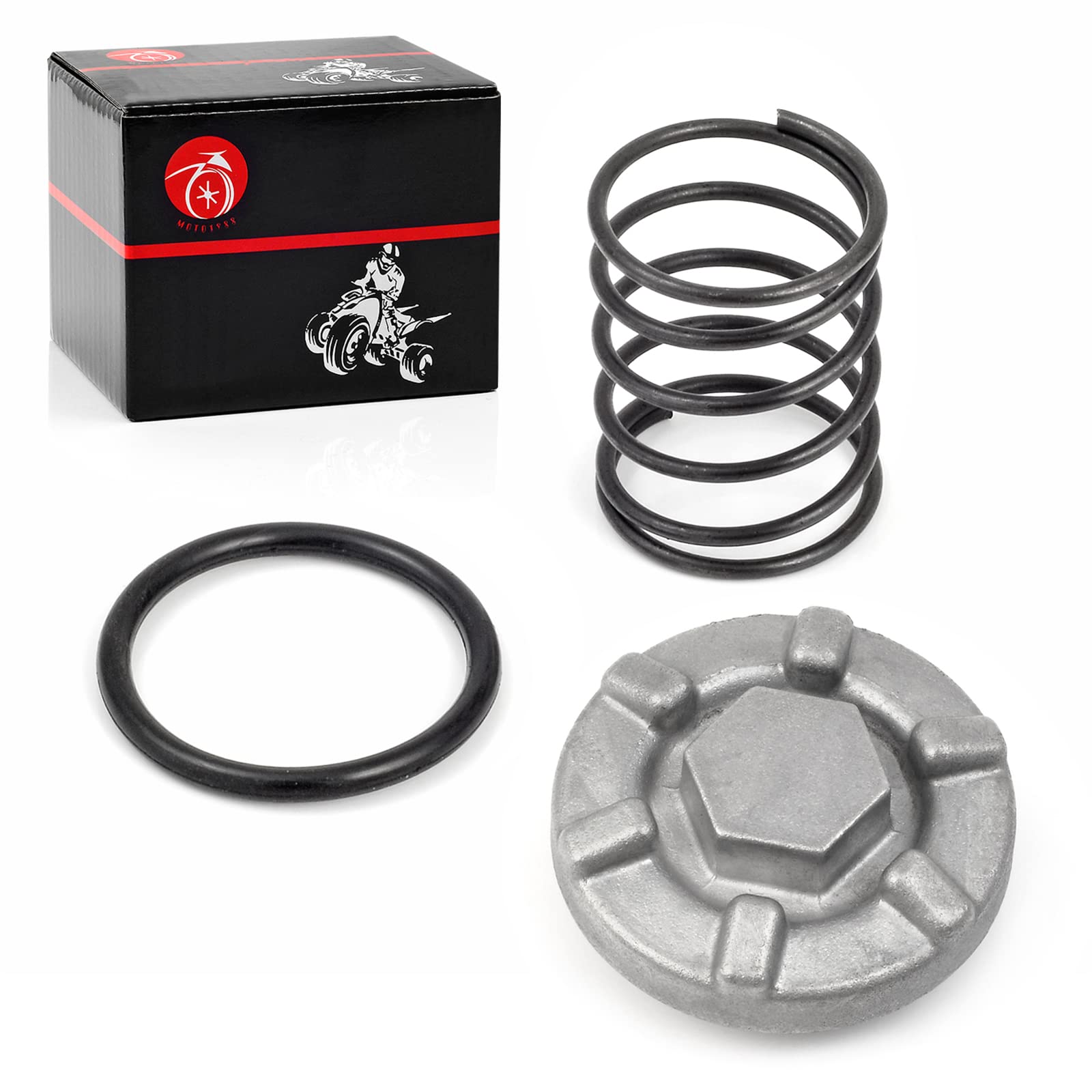 Oil Drain Plug & Oring & Spring Compatible with YAMAHA Raptor 350 Warrior 350 Big Bear 350 400 Grizzly 400 450 600 Kodiak 400 45