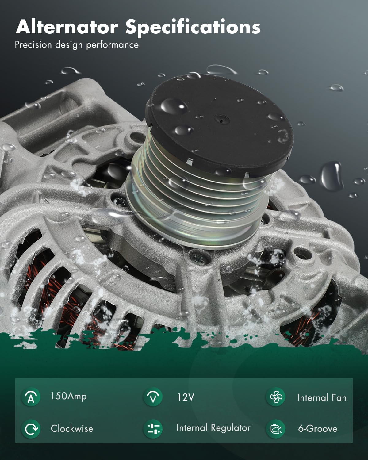 SCITOO Alternator Fit for Dodge for Sprinter 2500/3500 2003-2006 & for Freightliner for Sprinter 2500/3500 2002-2006, 2.7L - 12V