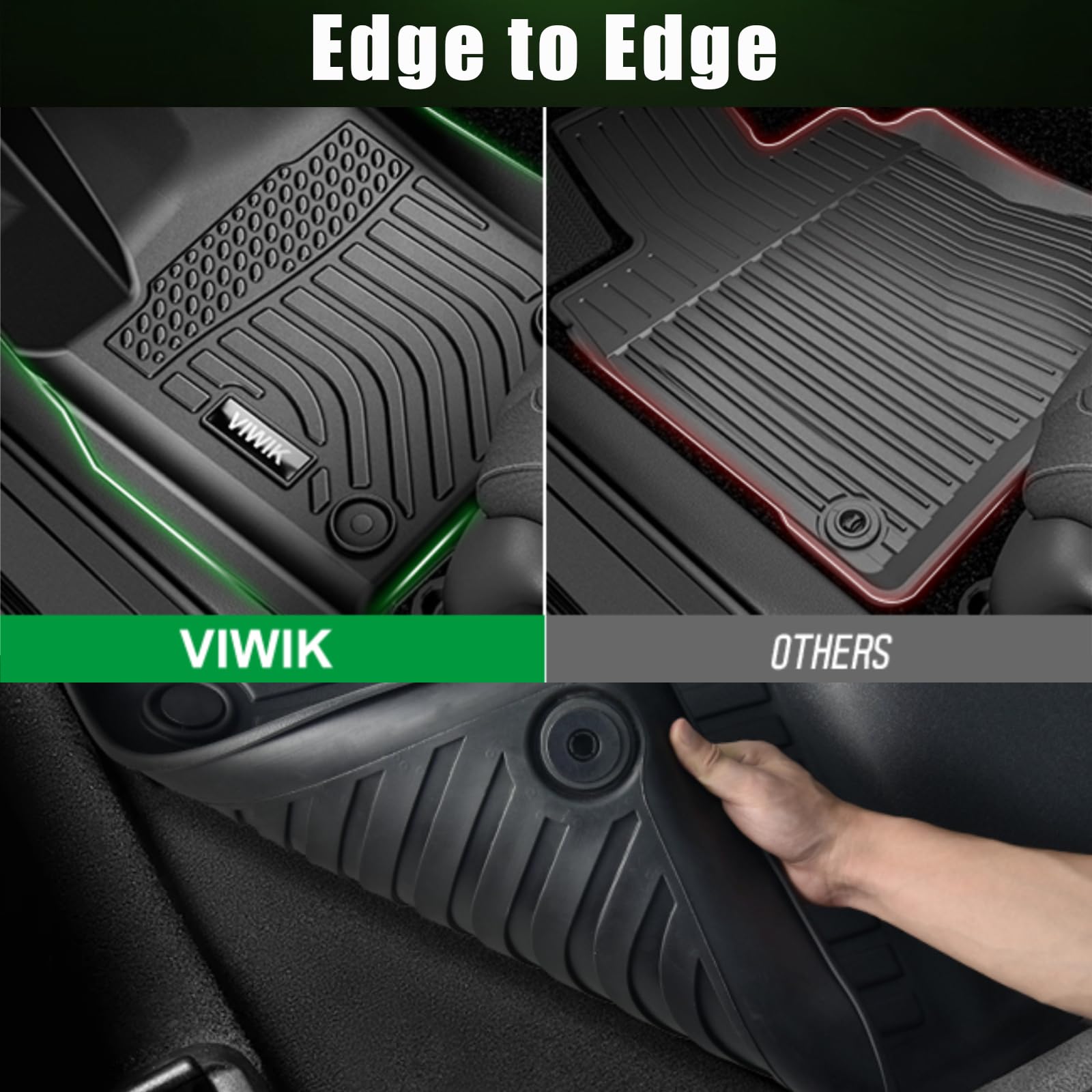 Viwik Floor Mats For Toyota Corolla 2020 2021 2022 2023 2024, Automotive All Weather Floor Liners For 2020-2024 Corolla Tpe Rubb