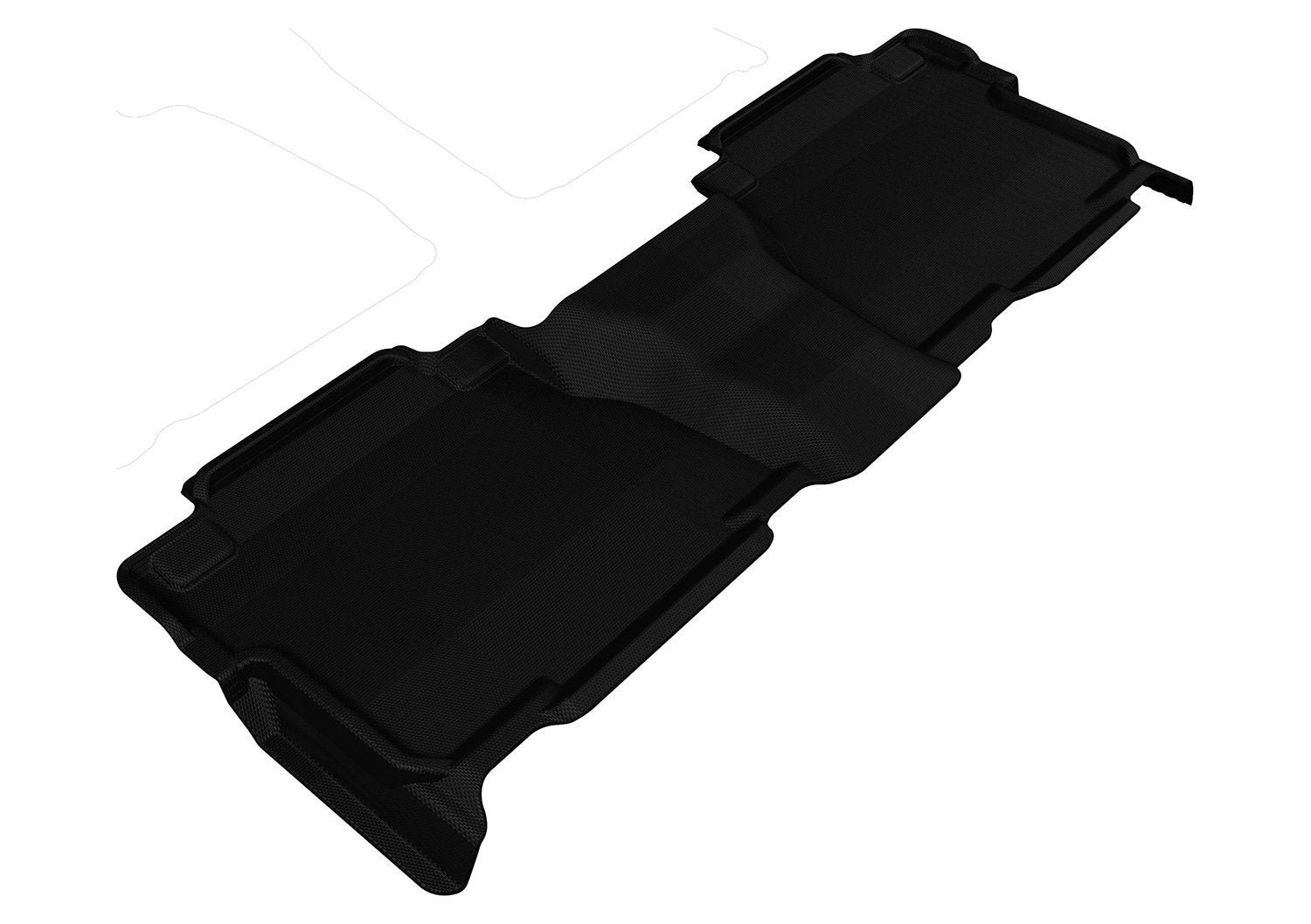 3D Maxpider Custom Fit Kagu Floor Mat (Black) For 2007-2013 Toyota Tundra Crewmax - 2Nd Row