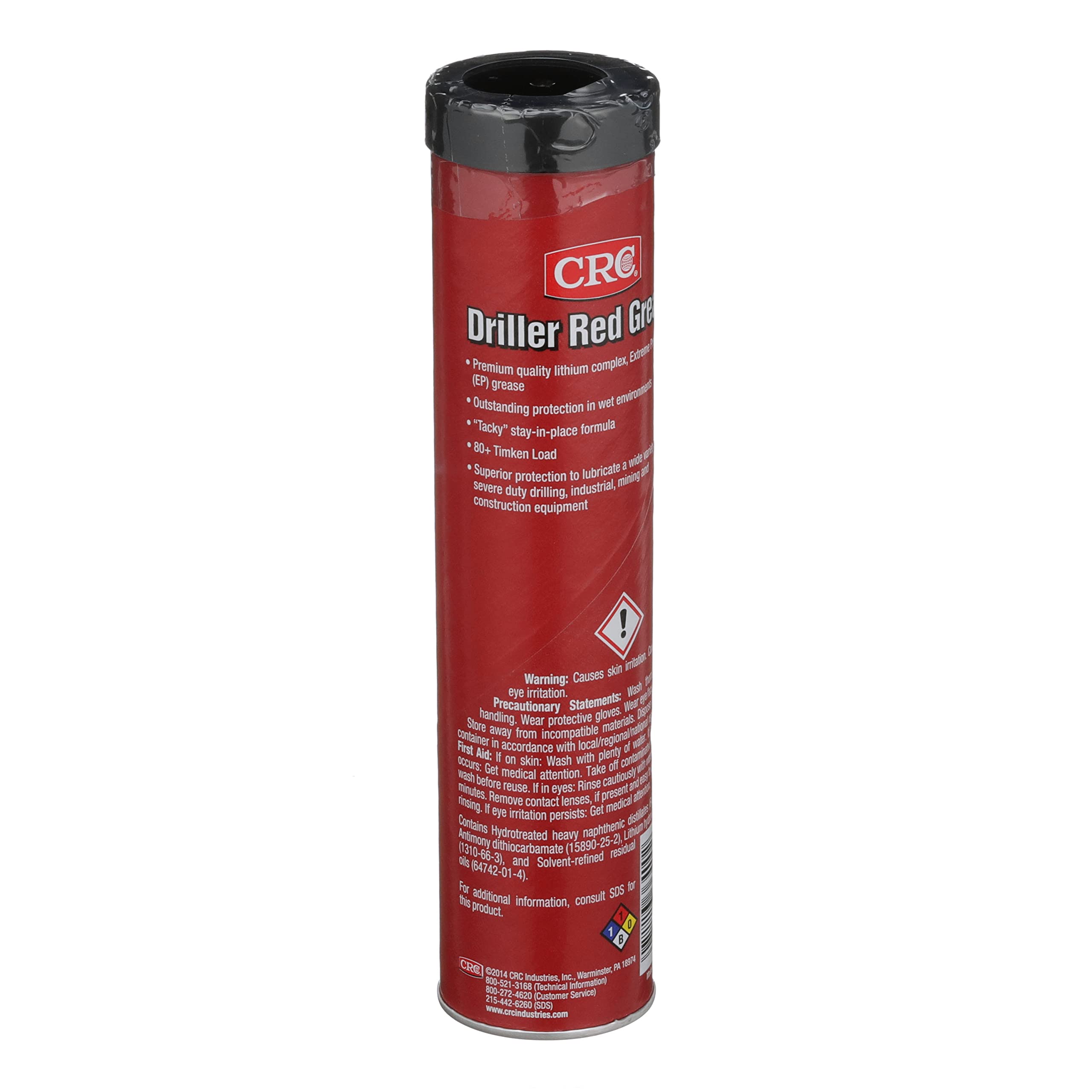 Crc Driller Red Grease Extreme Pressure Lithium Complex Grease, 14 Wt Oz, High-Temperature, Extreme Pressure, Nlgi Grade 2 Greas