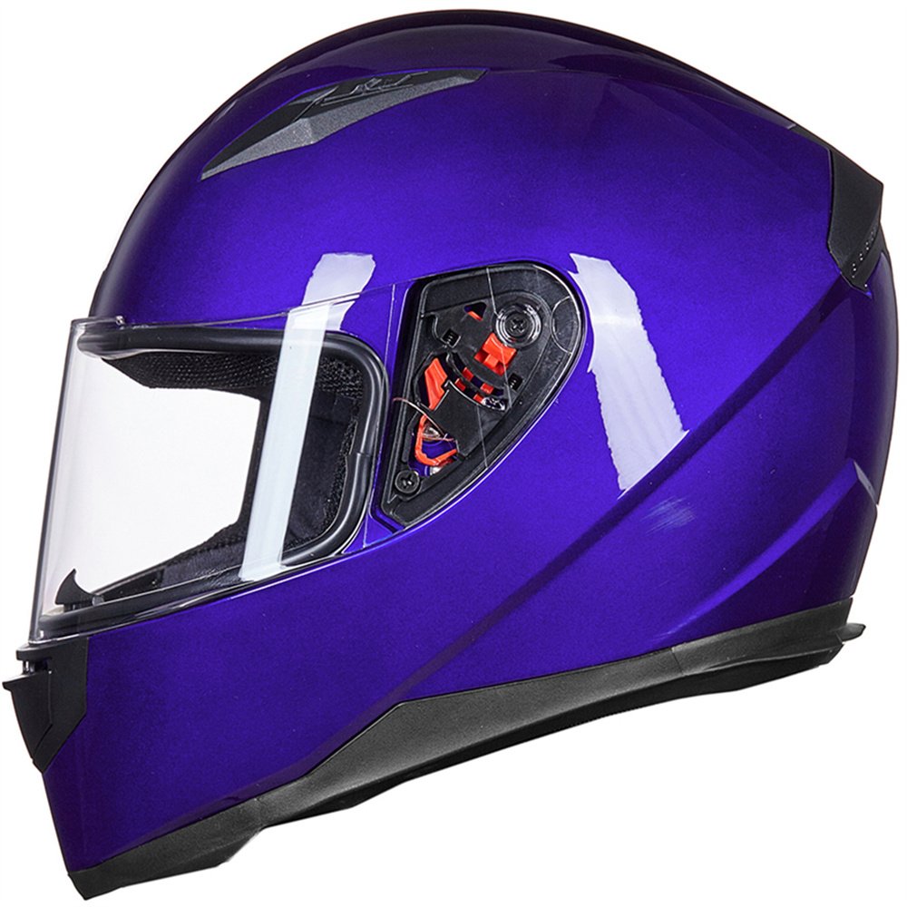 ILM Full Face Motorcycle Helmet DOT JK313, Medium, Blue, with Removable Winter Neck Scarf & 2 Visors, Durable ABS Material
