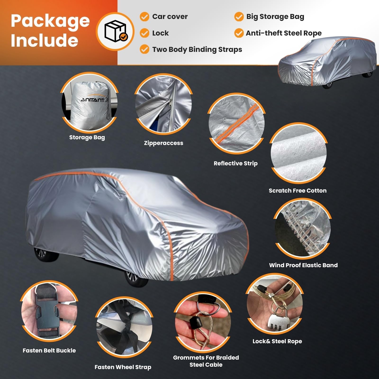 Anitant Full Size Van Cover Large Car Cover Van Car Cover Waterproof Car Cover Mini Van Cover All Weather Rain Uv Protection Ful