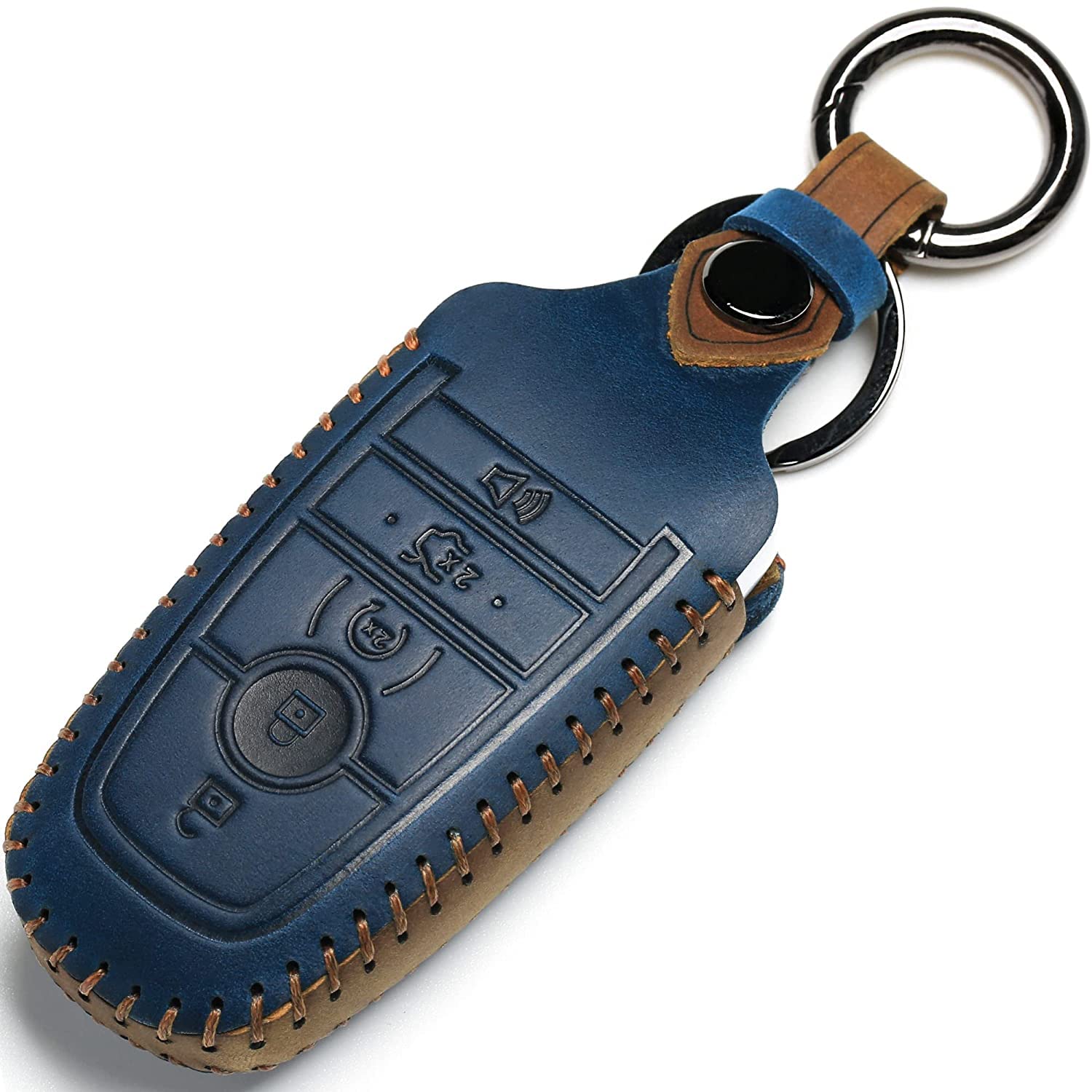 Lygkmu Ford Dedicated Cover Key Fob Case Suit For Keyless Remote Control(A-Blue)Mens